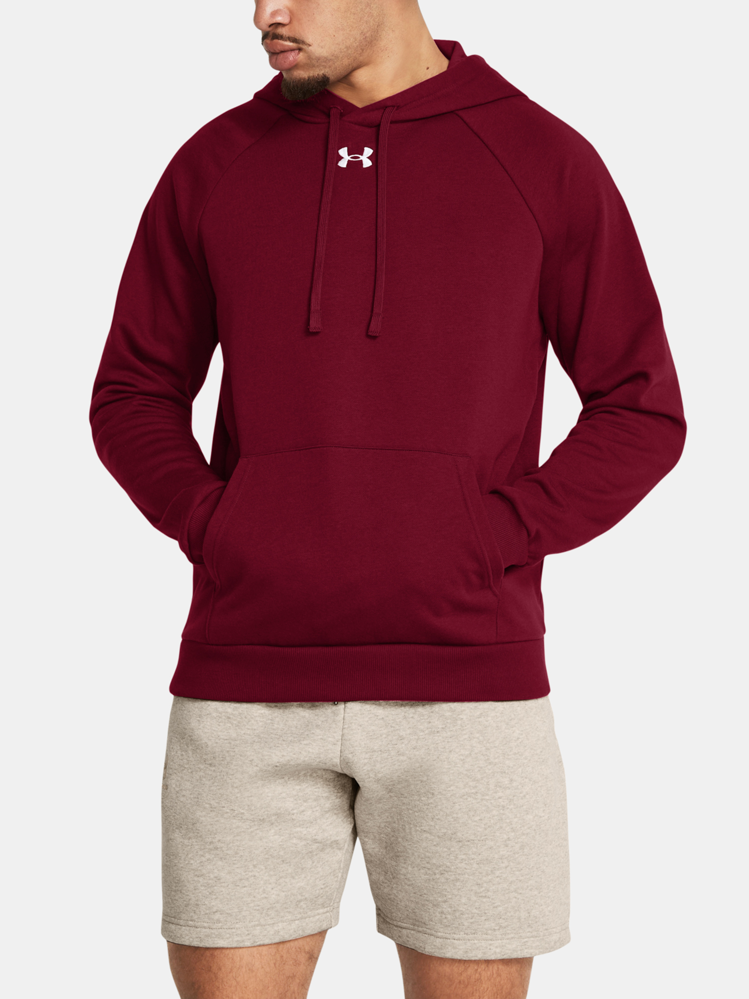 Men's Sweatshirt Under Armour UA Rival Fleece Hoodie-RED - Men's