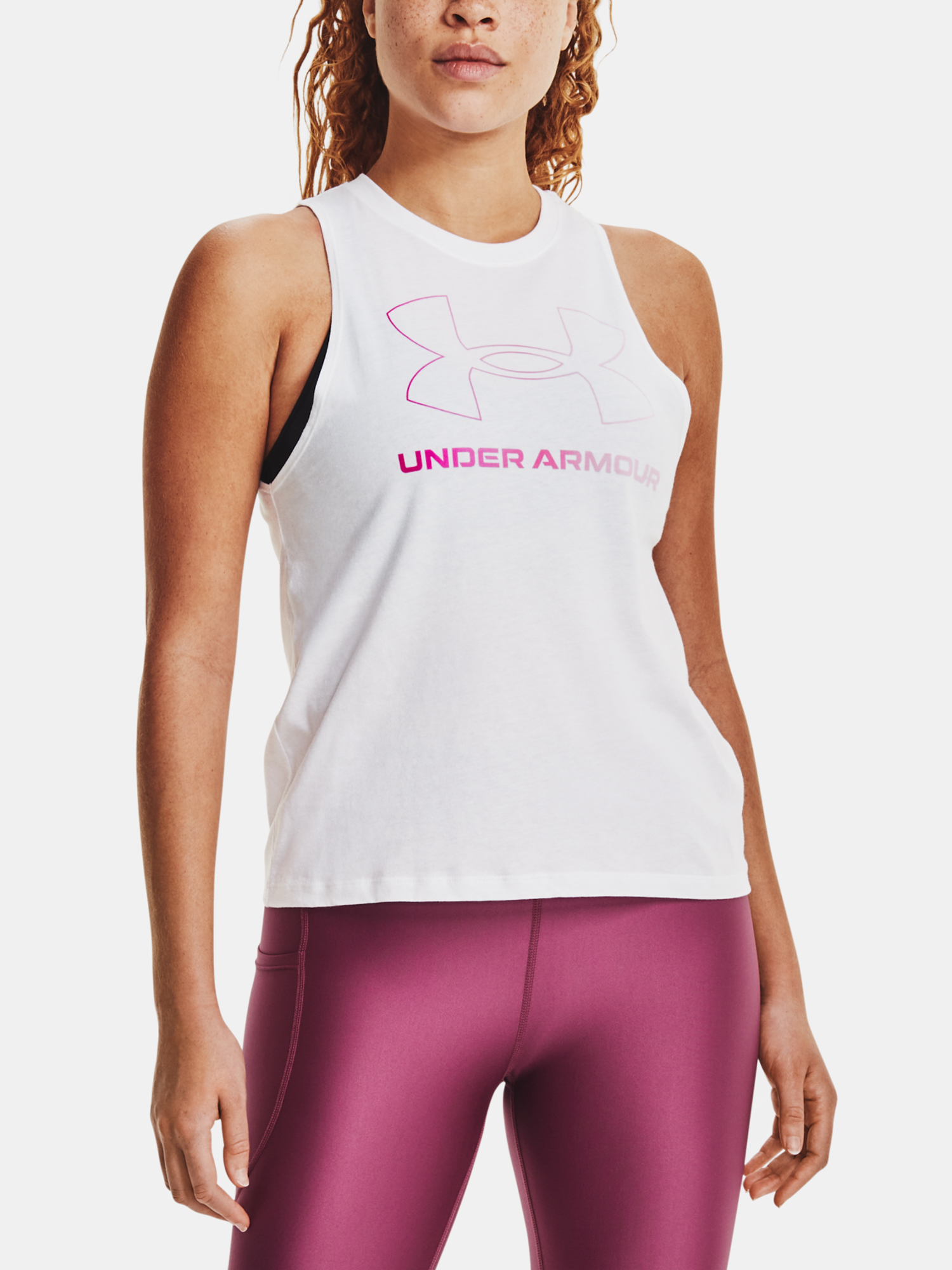 Under Armour Tank Top Live Sportstyle Graphic Tank-WHT