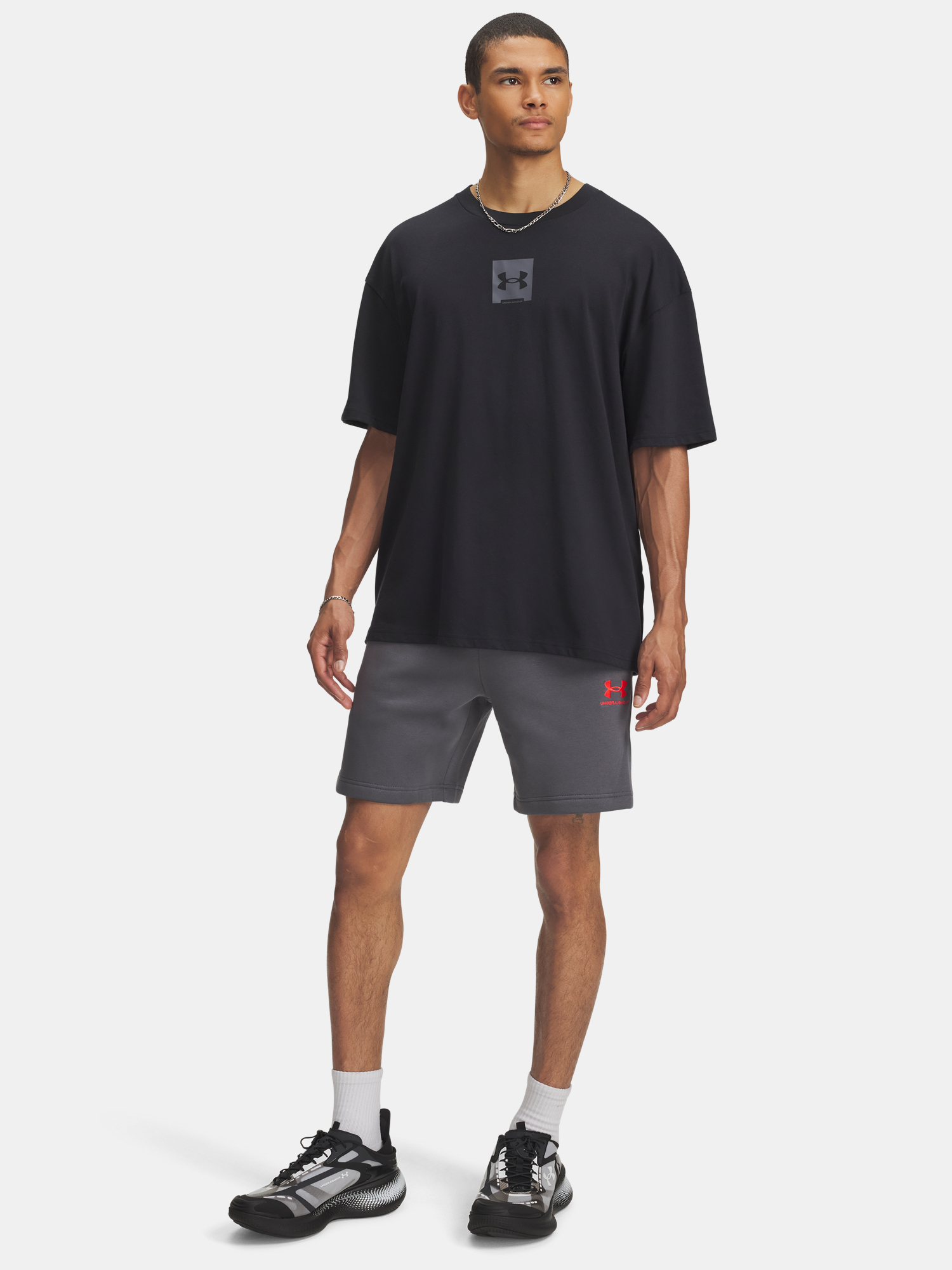 Men&#039;s shorts Under Armour UA Icon Fleece Short Taping-GRY - Men&#039;s