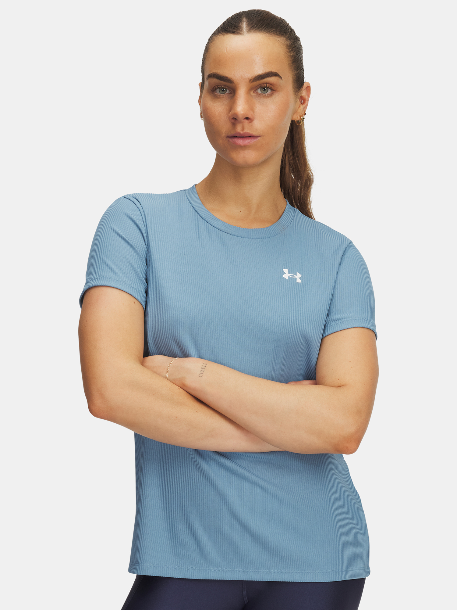 Women's T-shirt Under Armour Tech Rib SSC-BLU - Women's