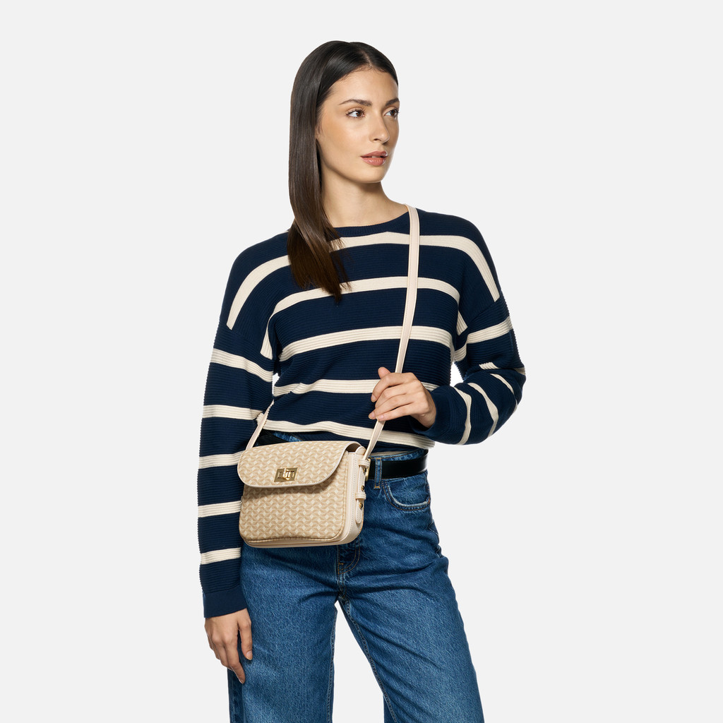 Cream women&#039;s handbag Geox Kleopy - Women&#039;s