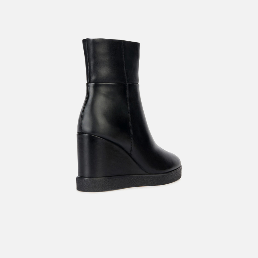 Black women's ankle boots Geox Elidea Wedge - Women's