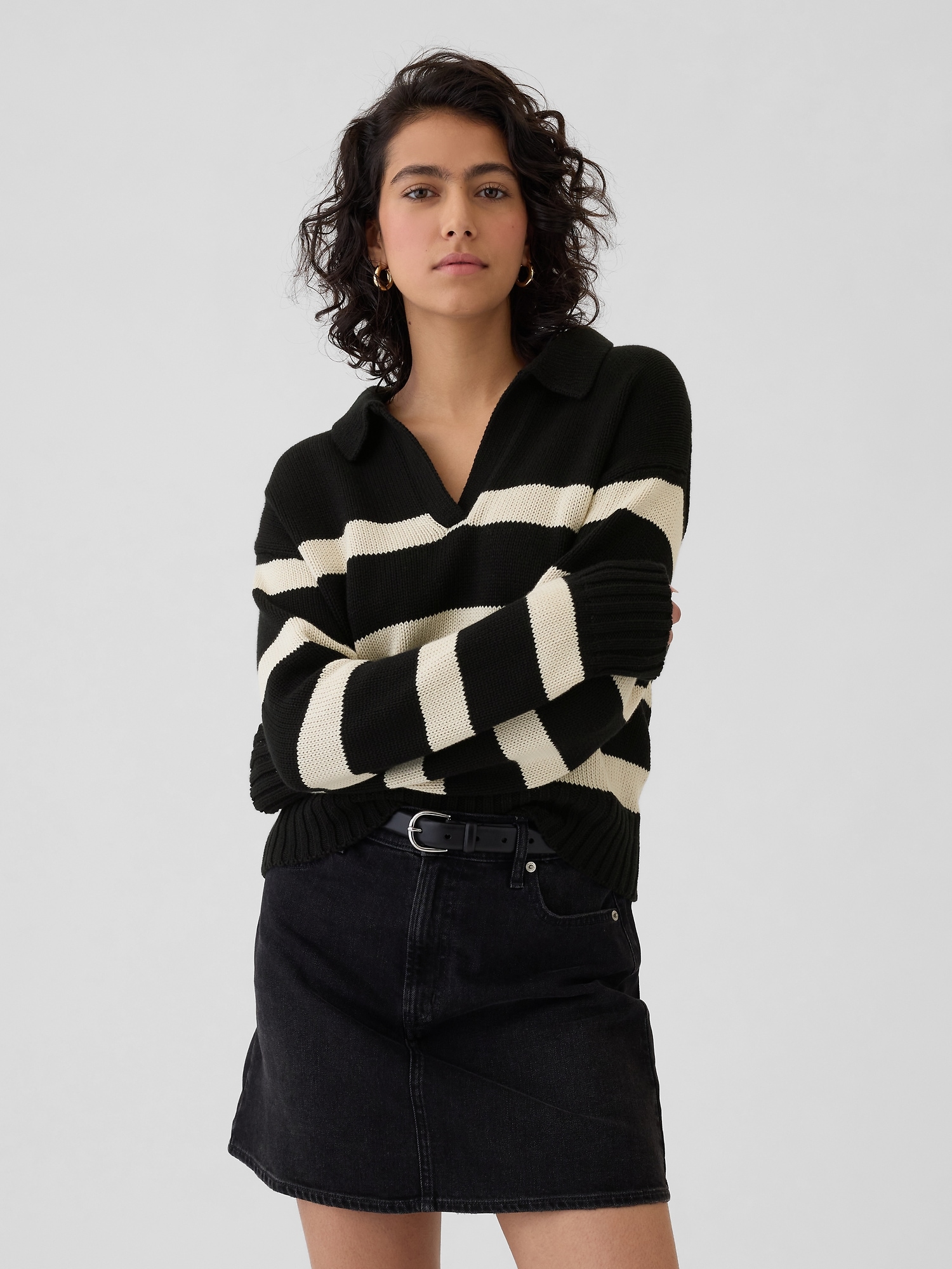 GAP Striped Polo Sweater - Women's