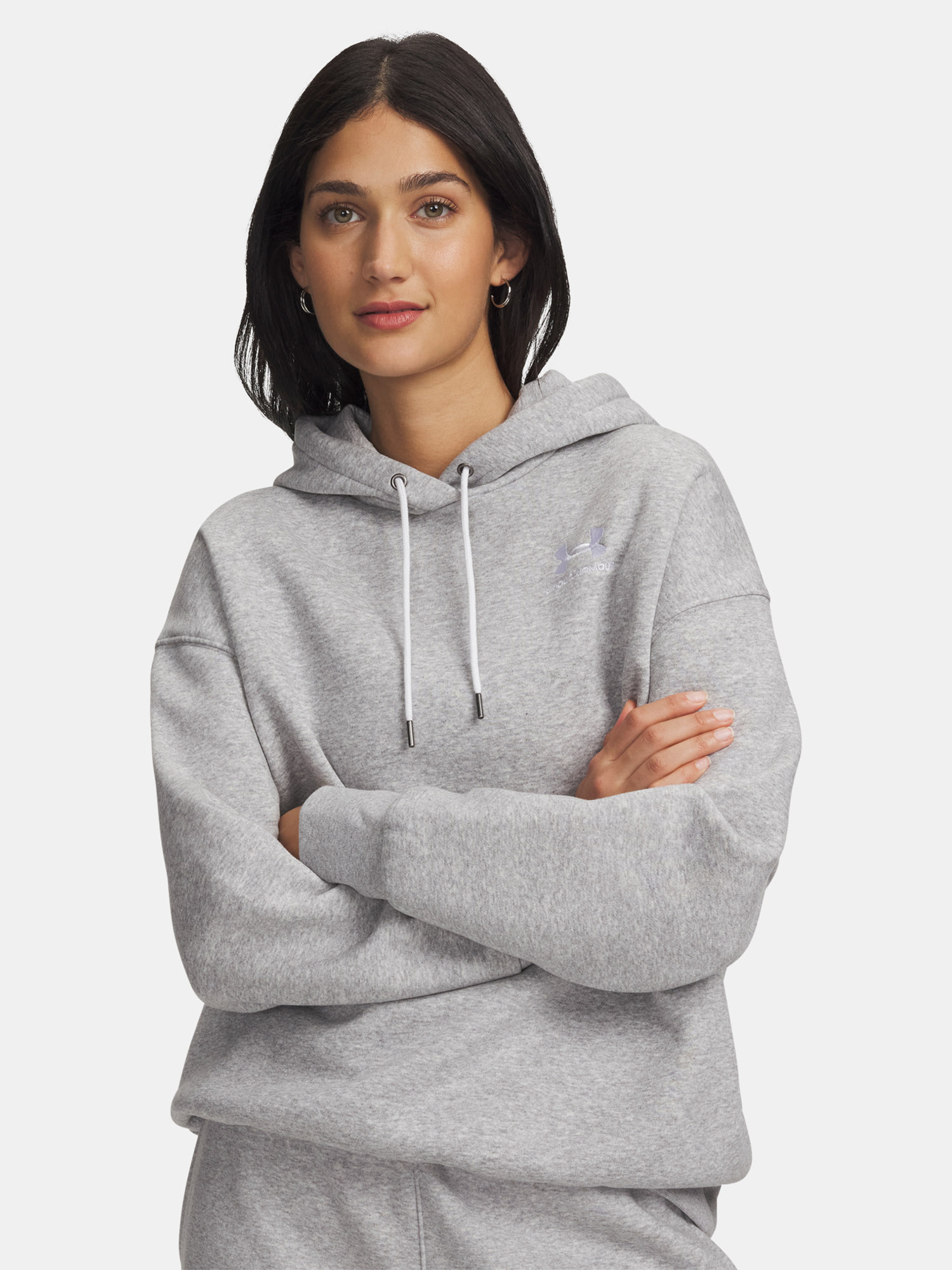 Sivá mikina Under Armour Essential Flc OS Hoodie