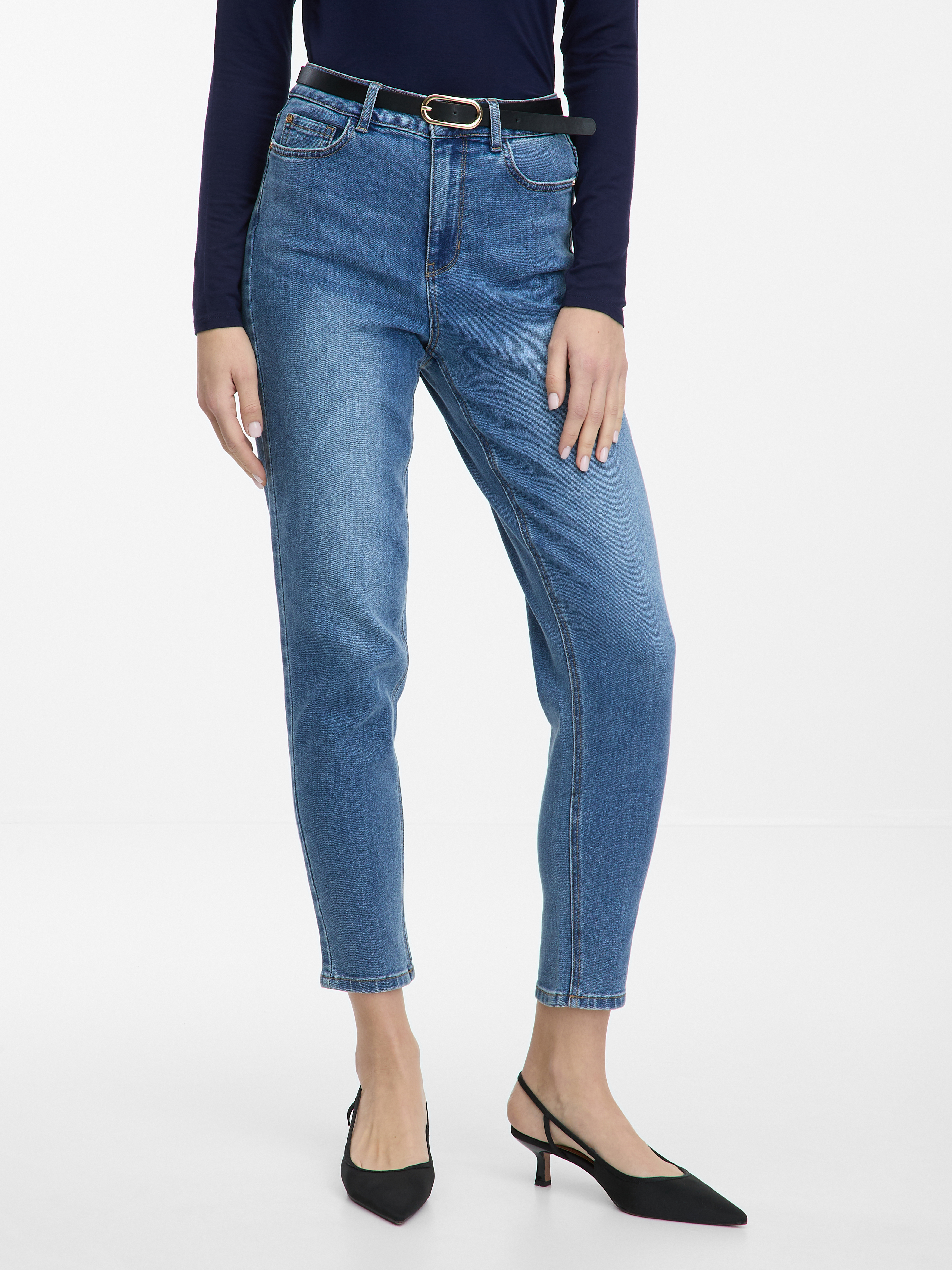 Blue women&#039;s mom jeans ORSAY - Women&#039;s