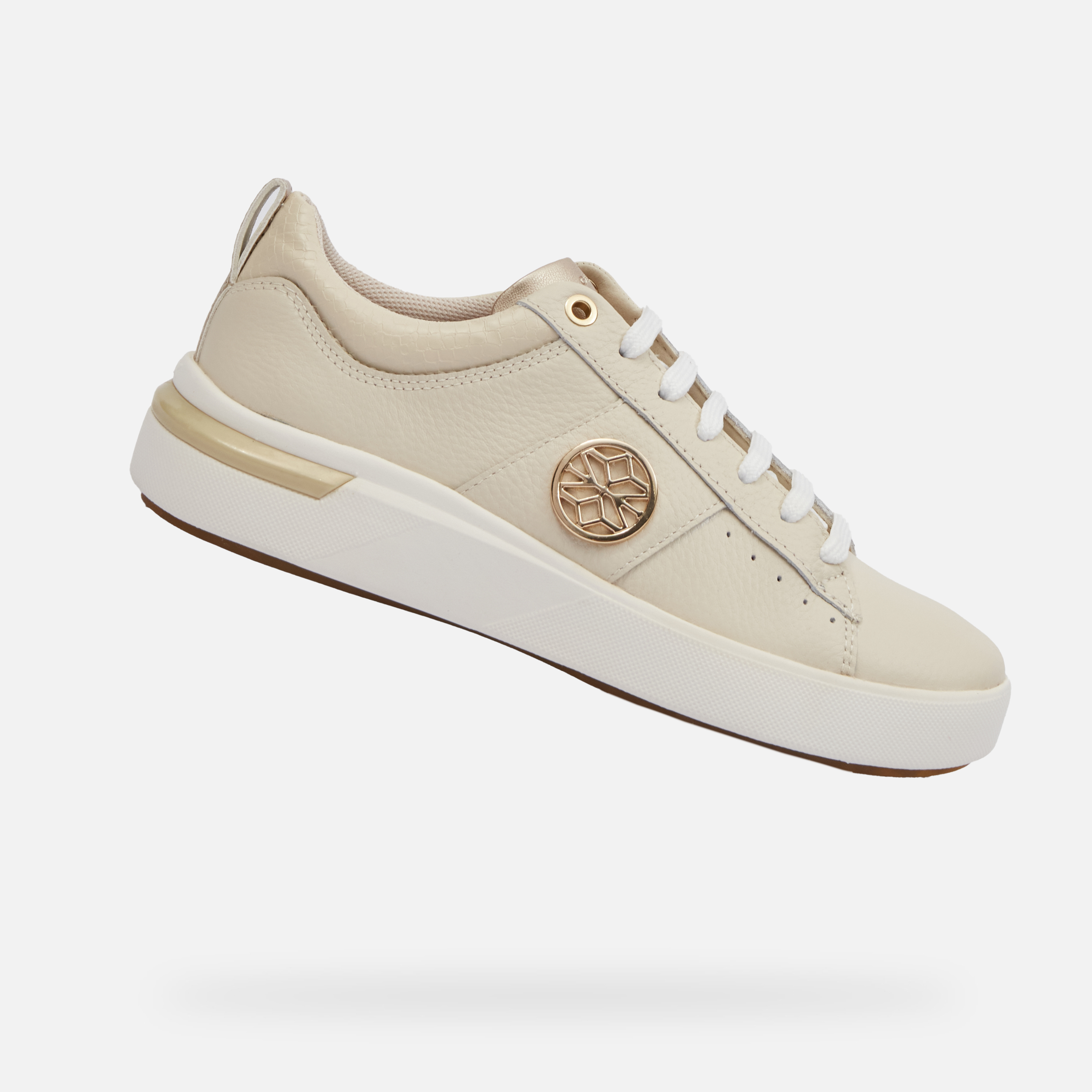 Cream womens sneakers Geox Dalyla - Womens
