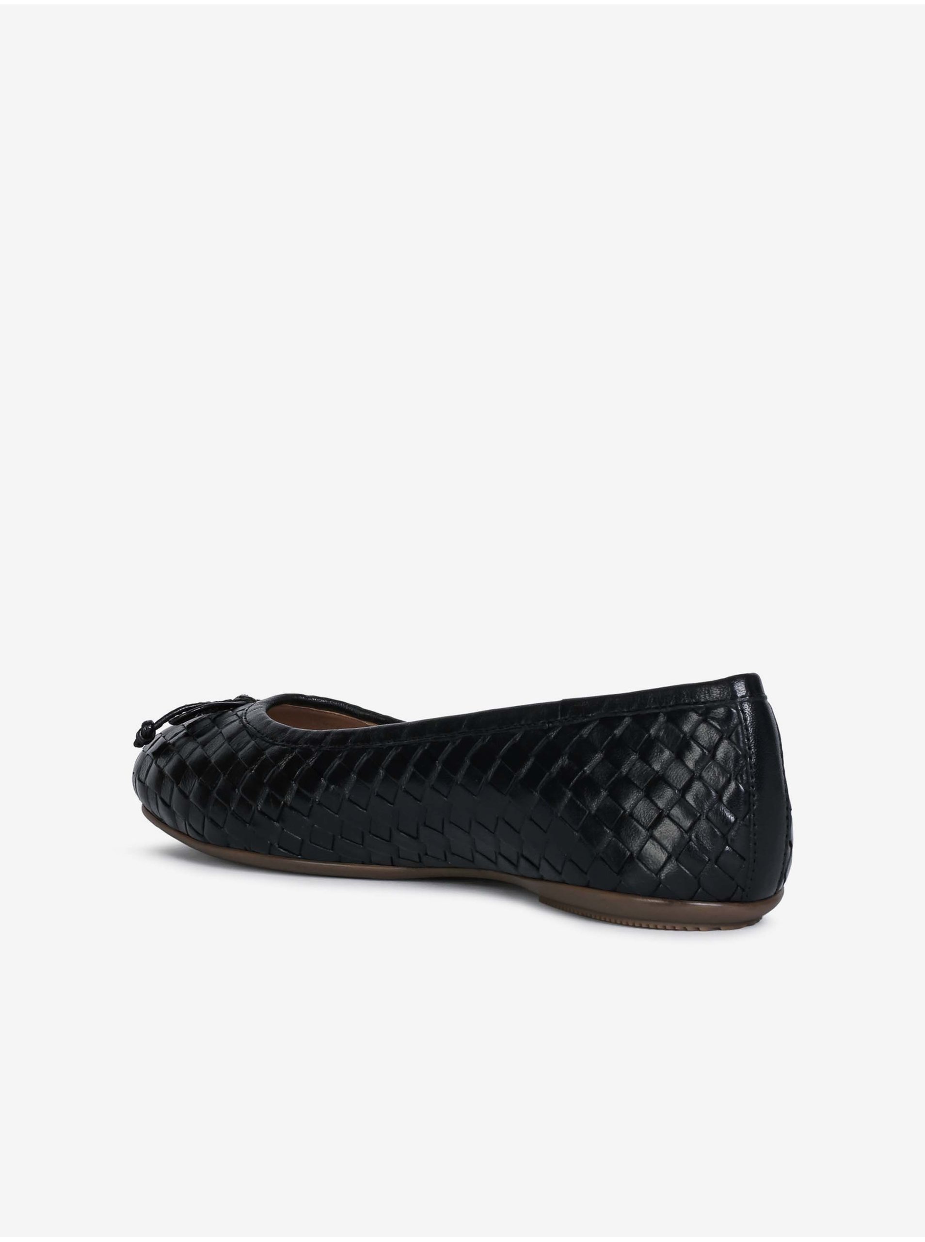 Black leather ballet flats Geox Palmaria - Women's