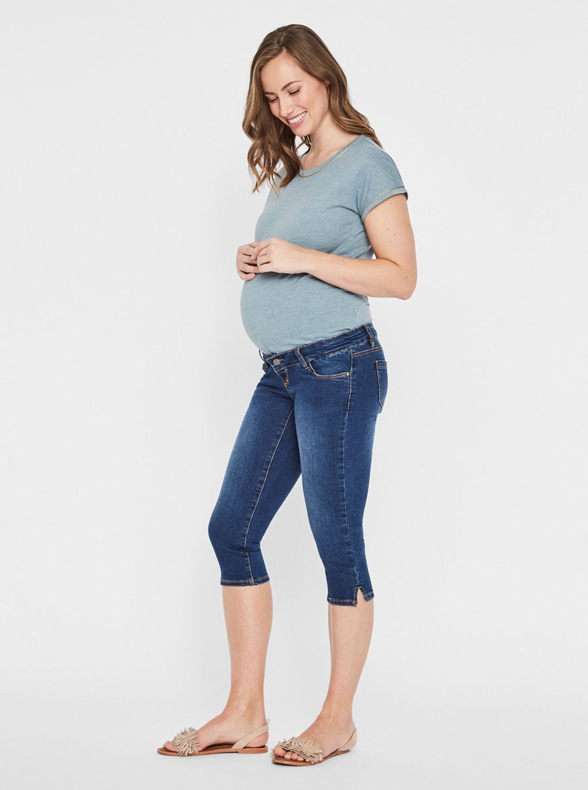 Blue maternity 3/4 slim fit jeans Mama.licious Lola - Women&#039;s