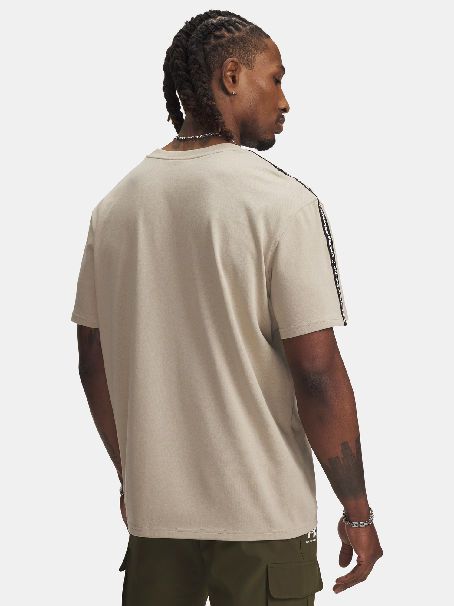 Men's T-shirt Under Armour UA Icon HWT Tee Taping-BRN - Men's