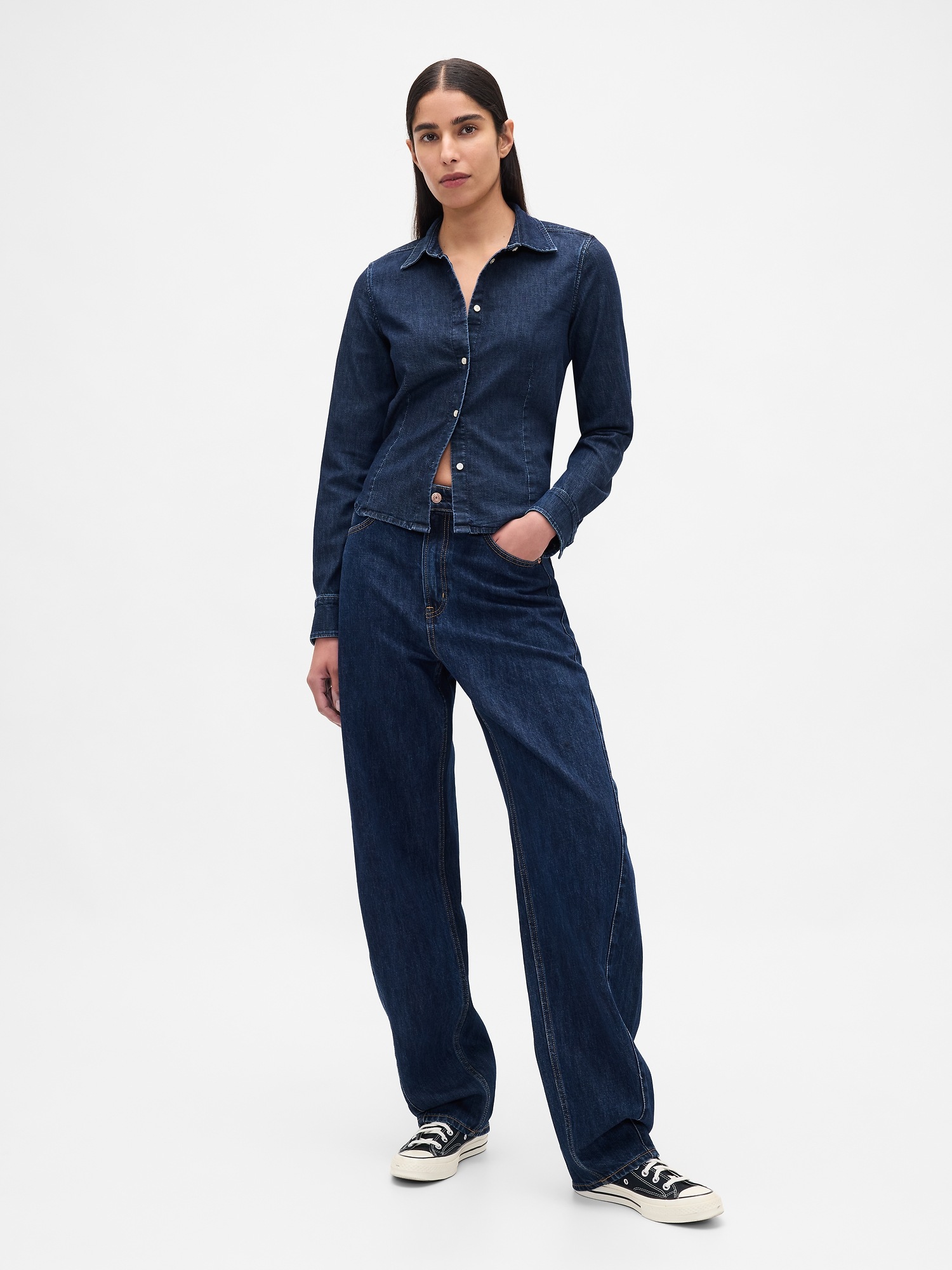 Cămașă scurtă din denim GAP