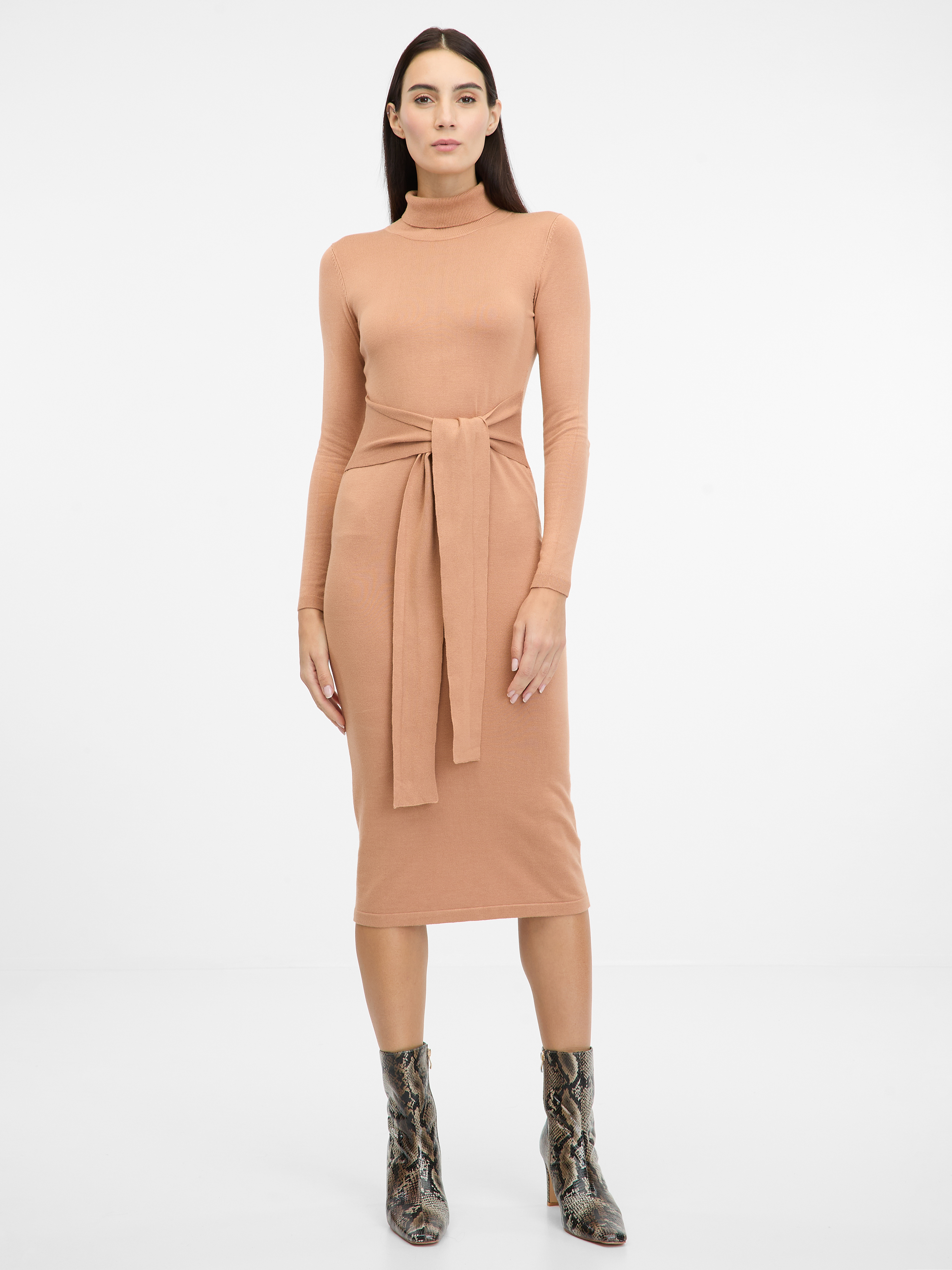 Light brown womens midi dress ORSAY - Womens