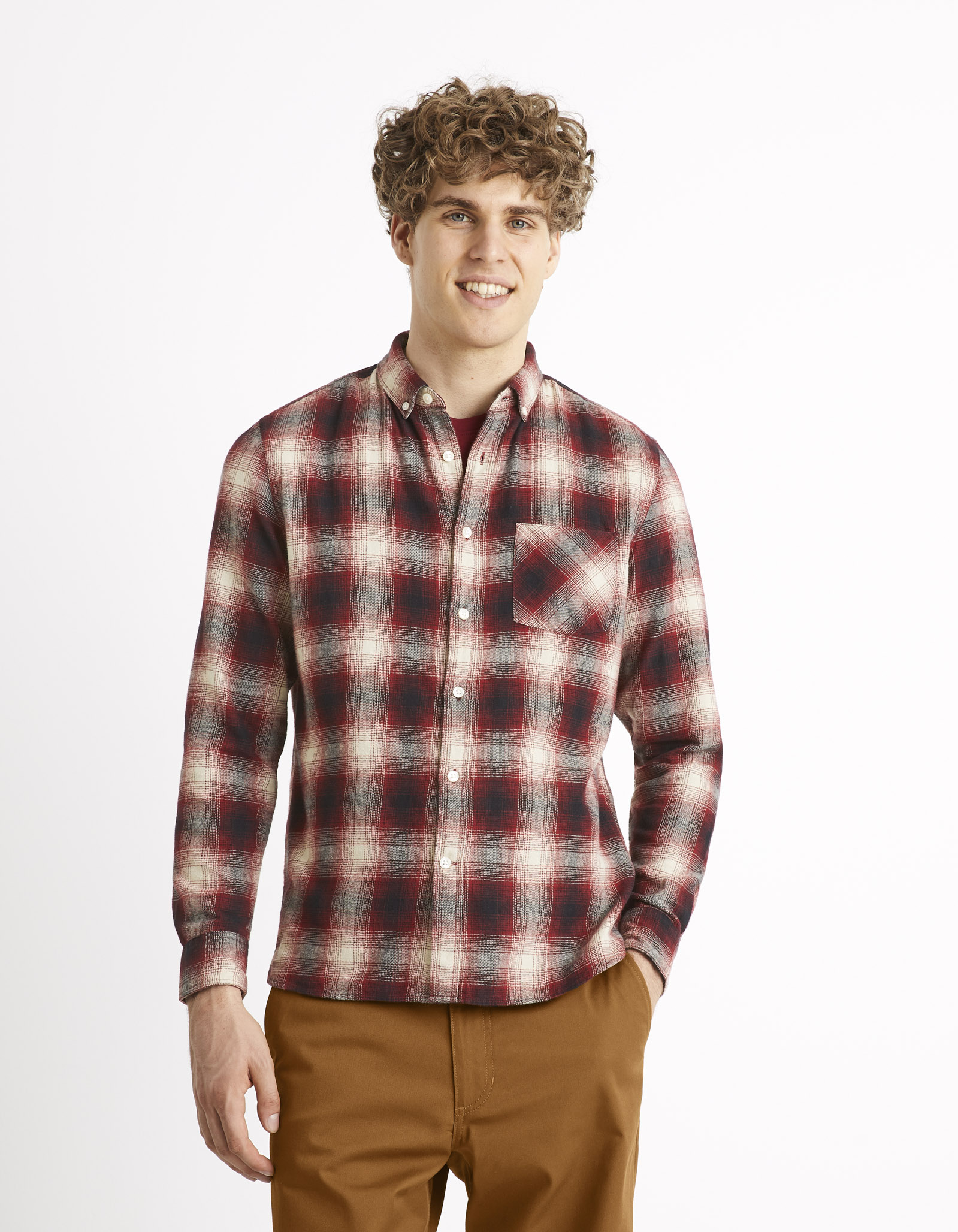 Celio Flannel Plaid Shirt Camulto - Men