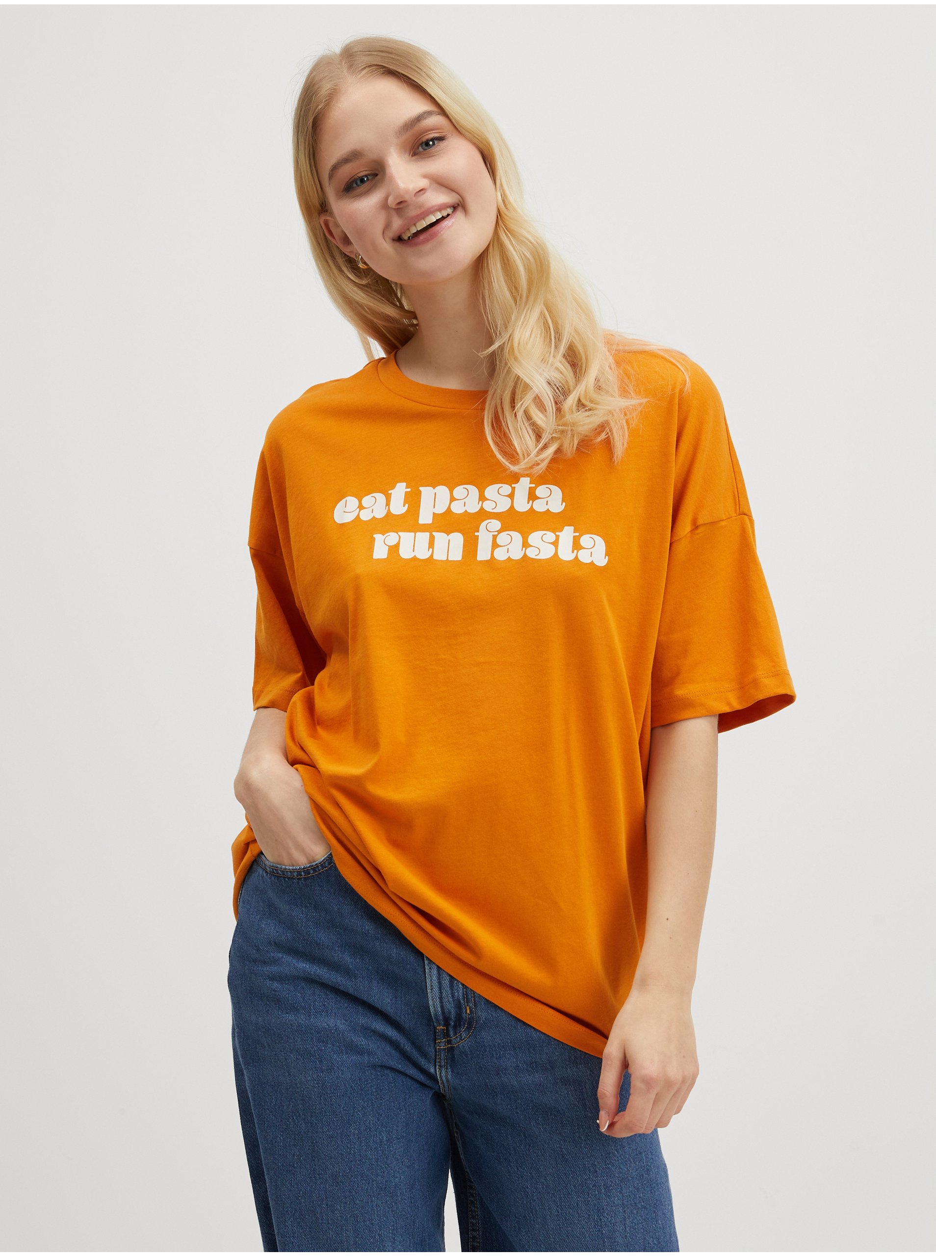 Orange Womens Oversize T-Shirt Noisy May Ida - Women