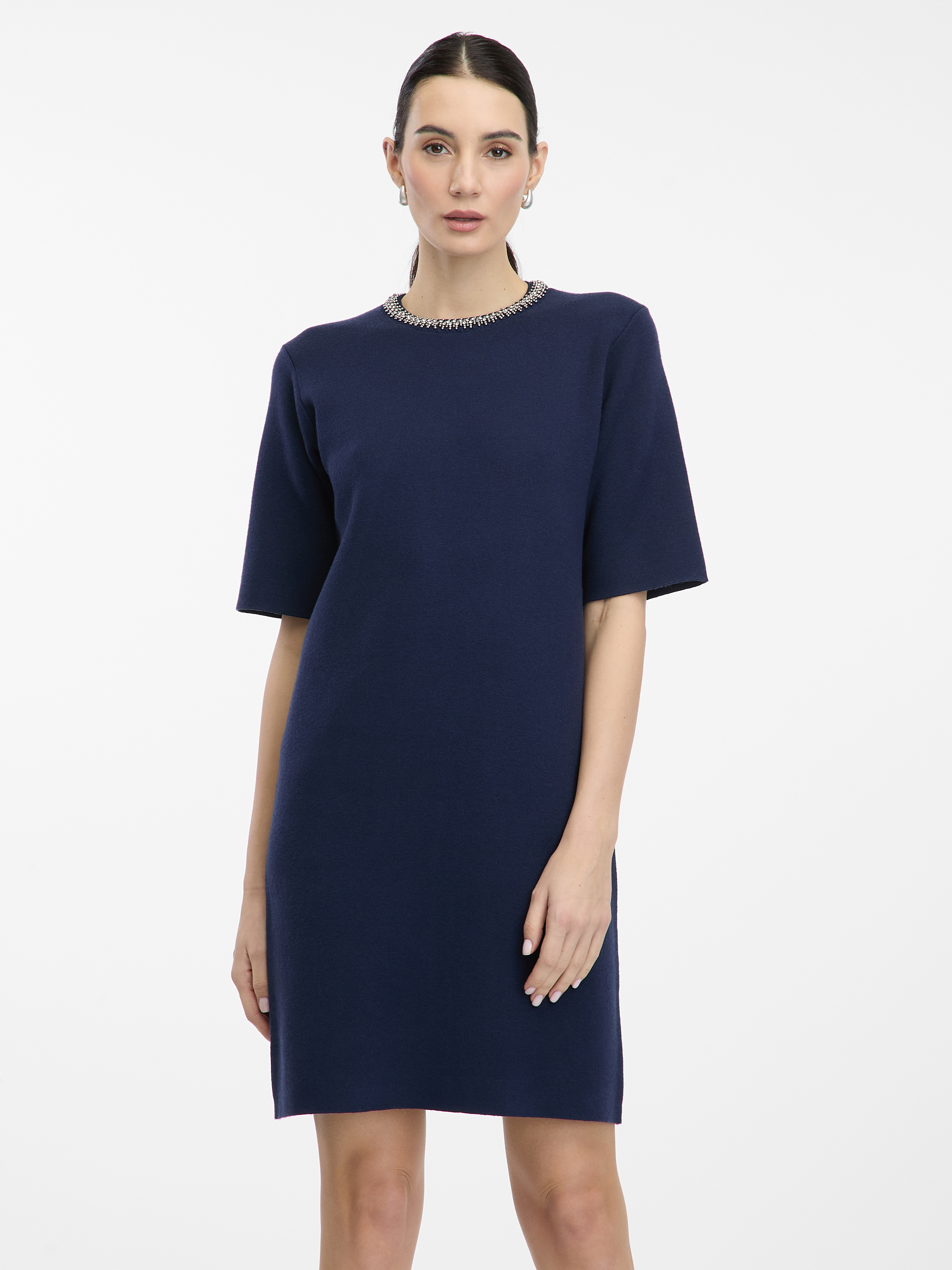 Tmavě modré dámské mini šaty ORSAY
