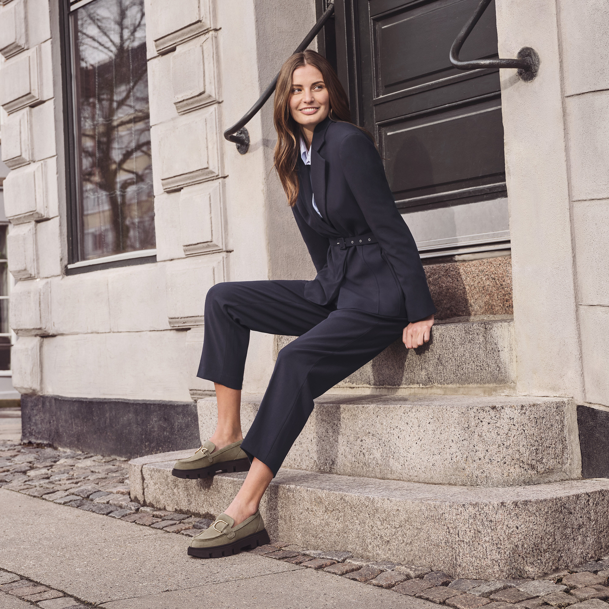 Beige women&#039;s moccasins Geox Vilde - Women&#039;s