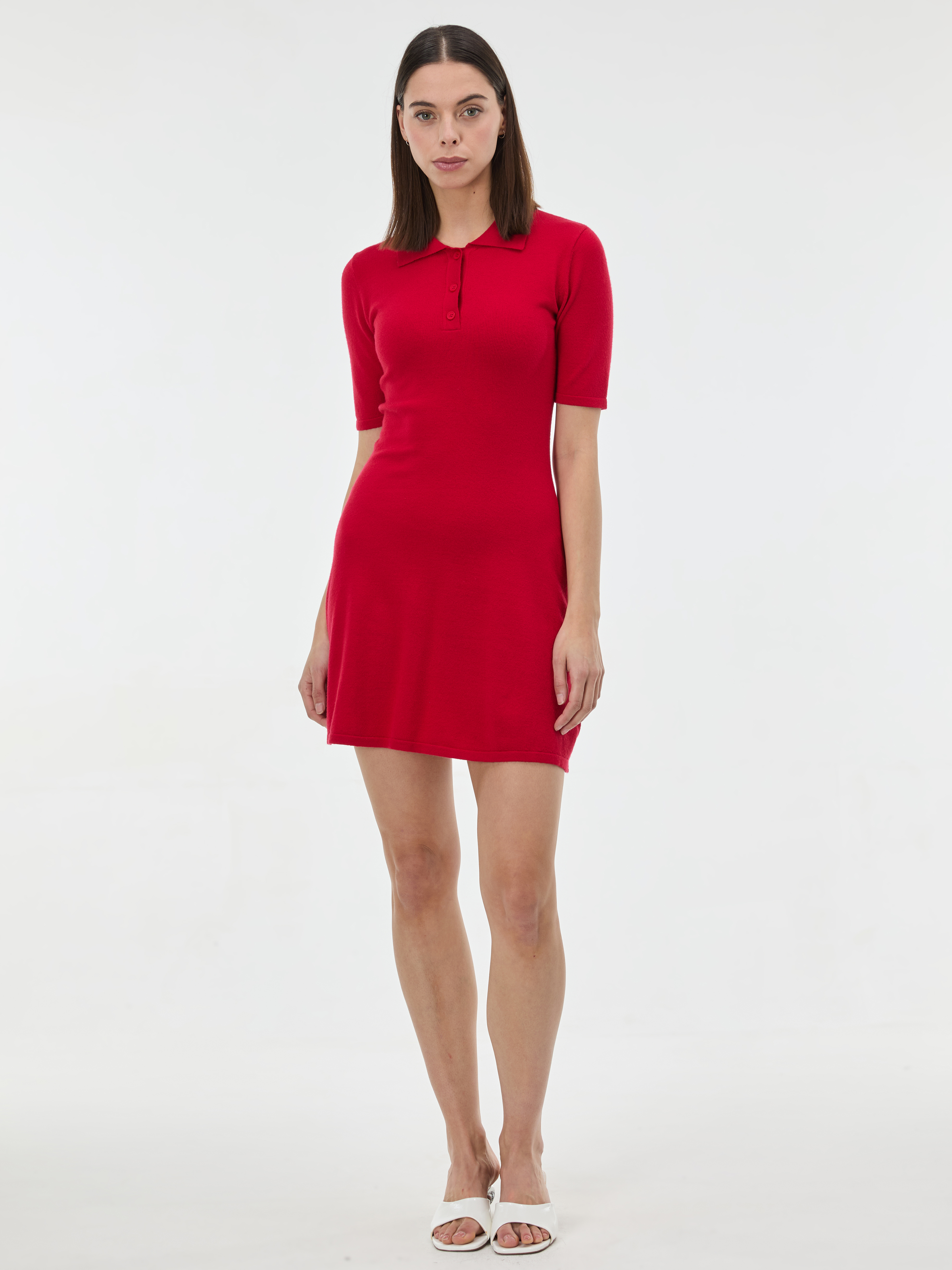 Дамска червена плетена рокля ORSAY