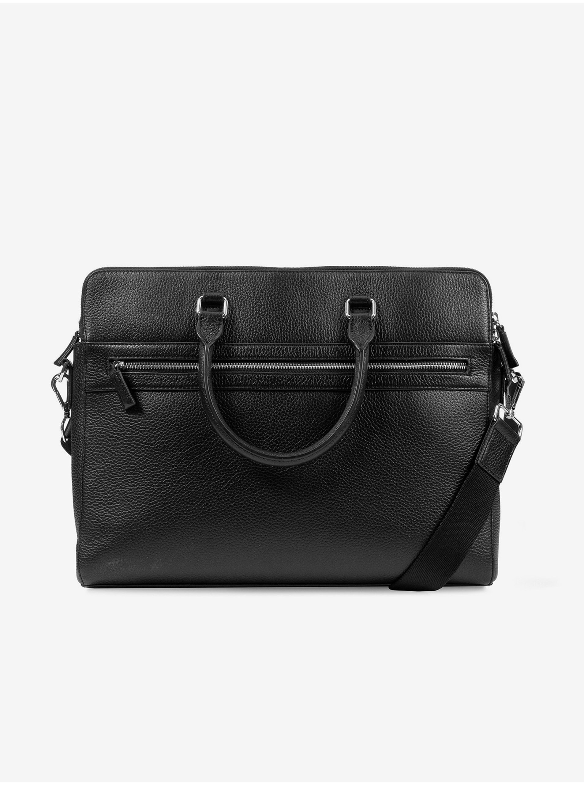 Geox Black Men&#039;s Leather Laptop Bag - Men