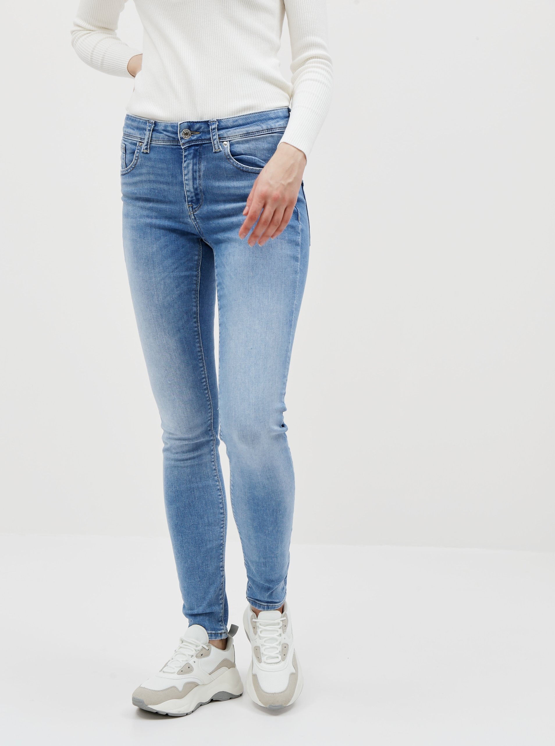 Modré slim fit džíny VERO MODA Lux - Dámské