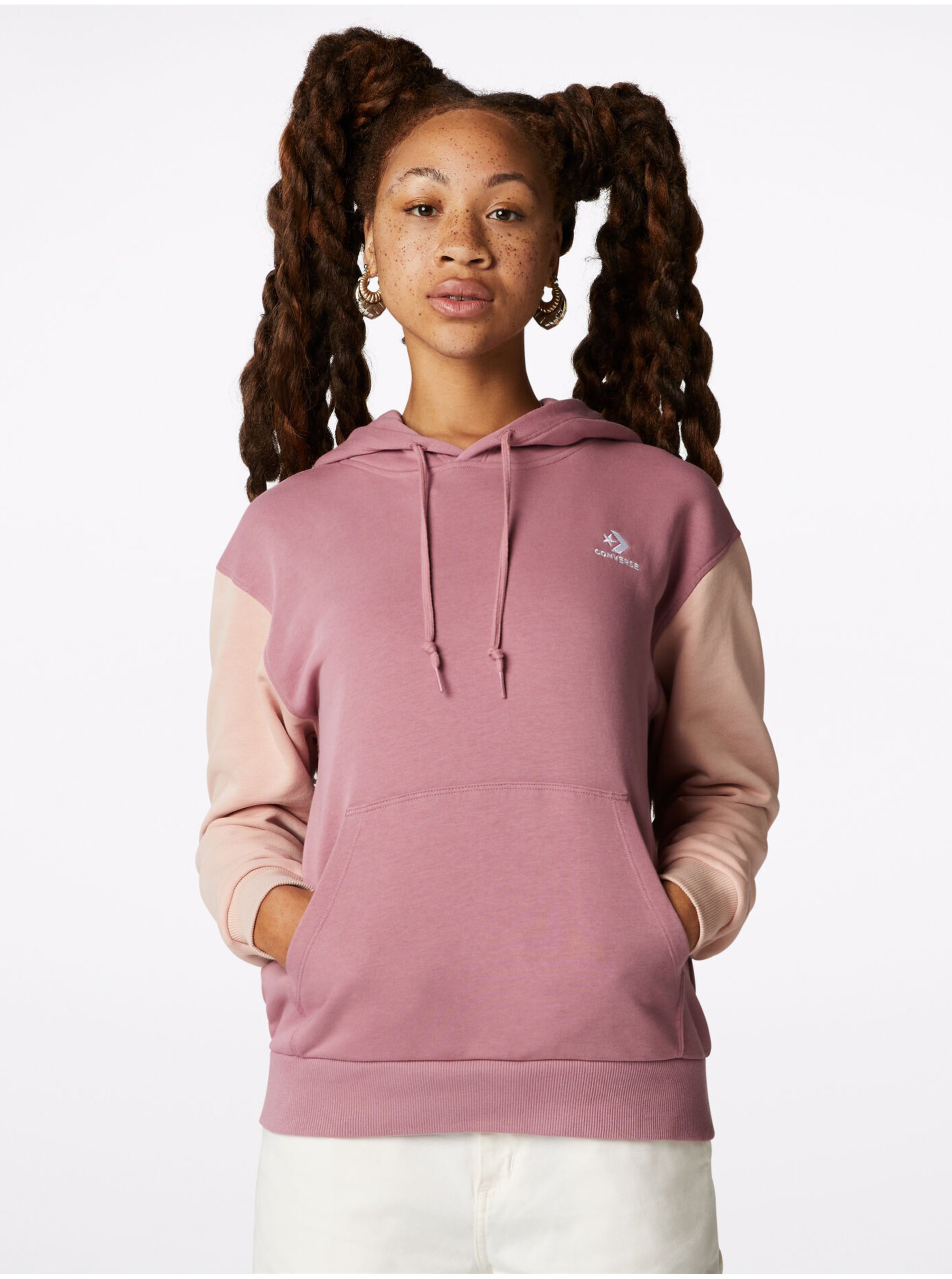 Old Pink Womens Sweatshirt Converse French Terry - Women