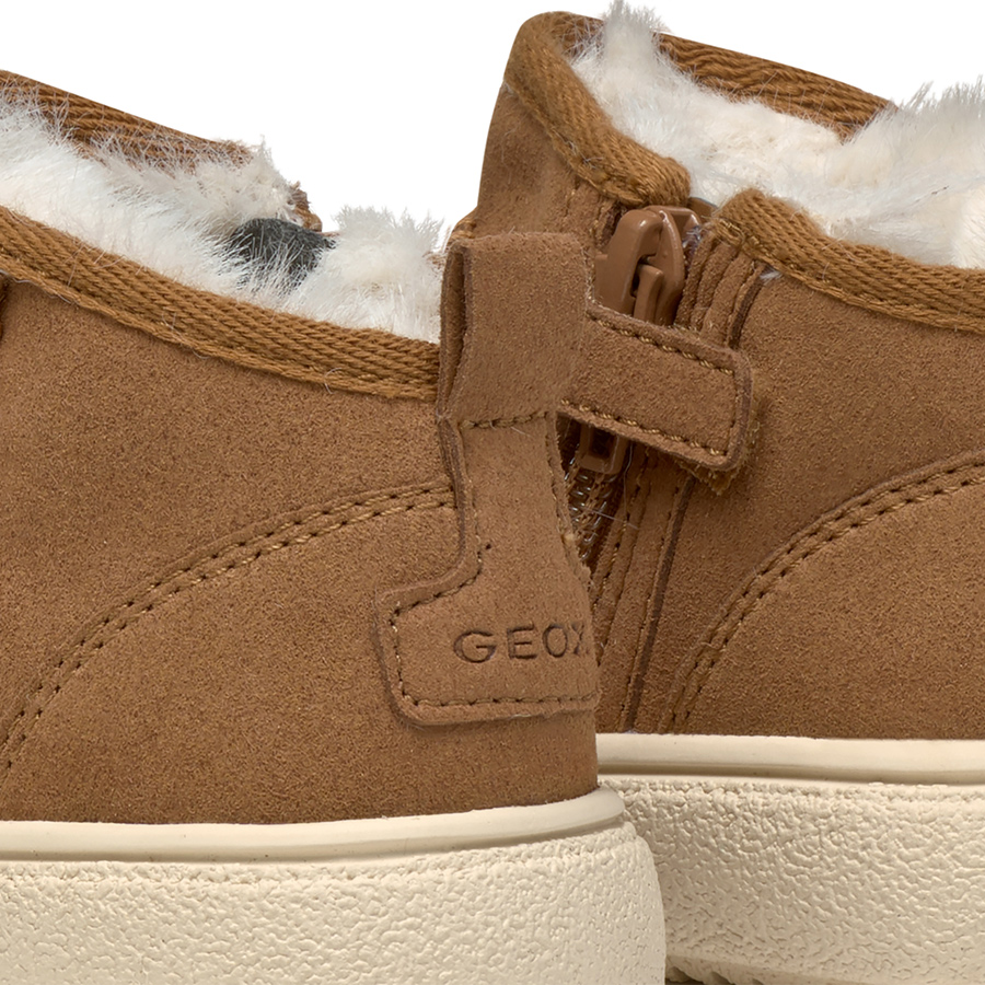 Light Brown Girls Ankle Boots Geox Theleven - Girls