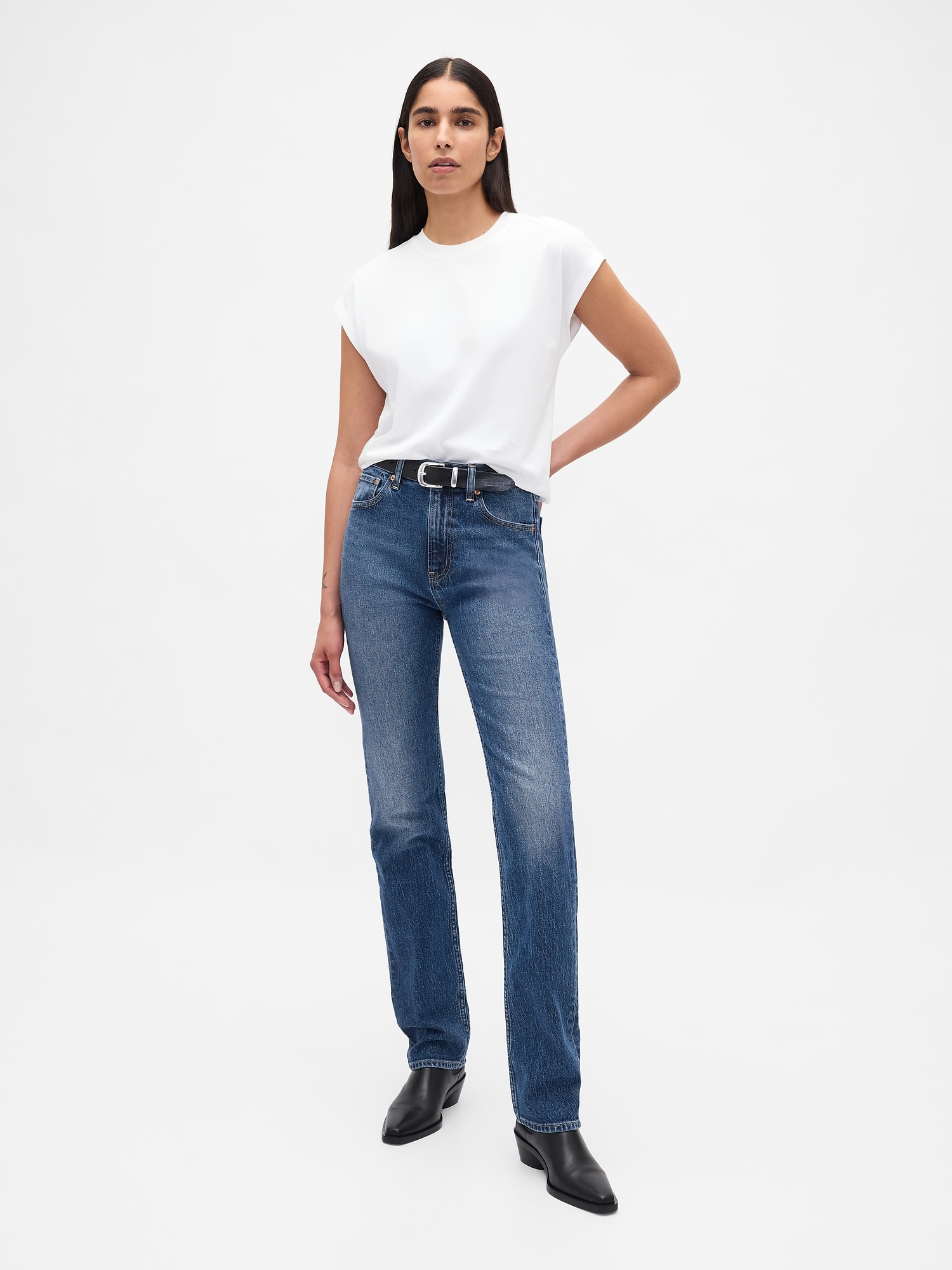 GAP Jeans High Rise &#039;90s Straight - Ladies