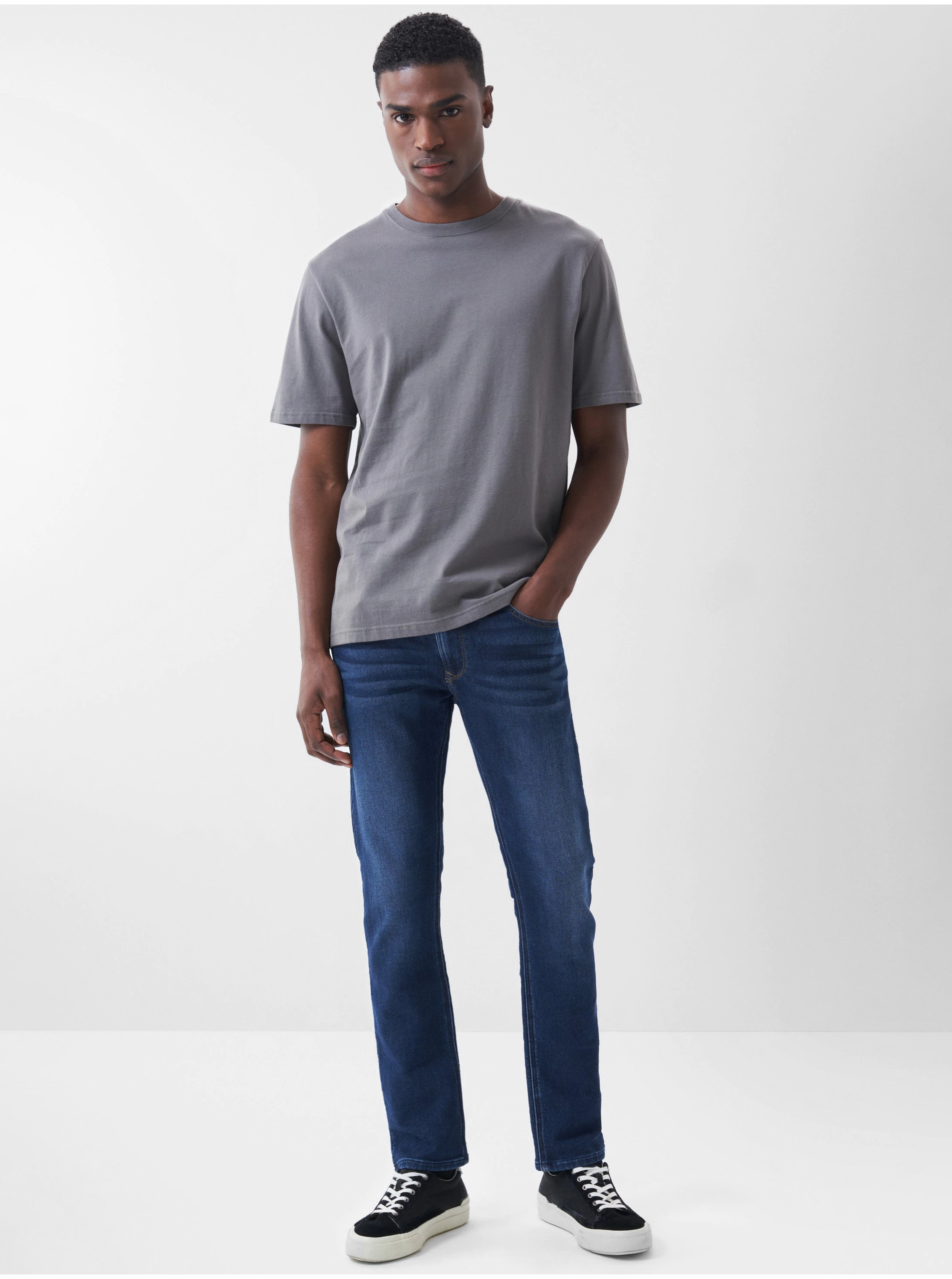 Dark Blue Mens Slim Fit Jeans - Men