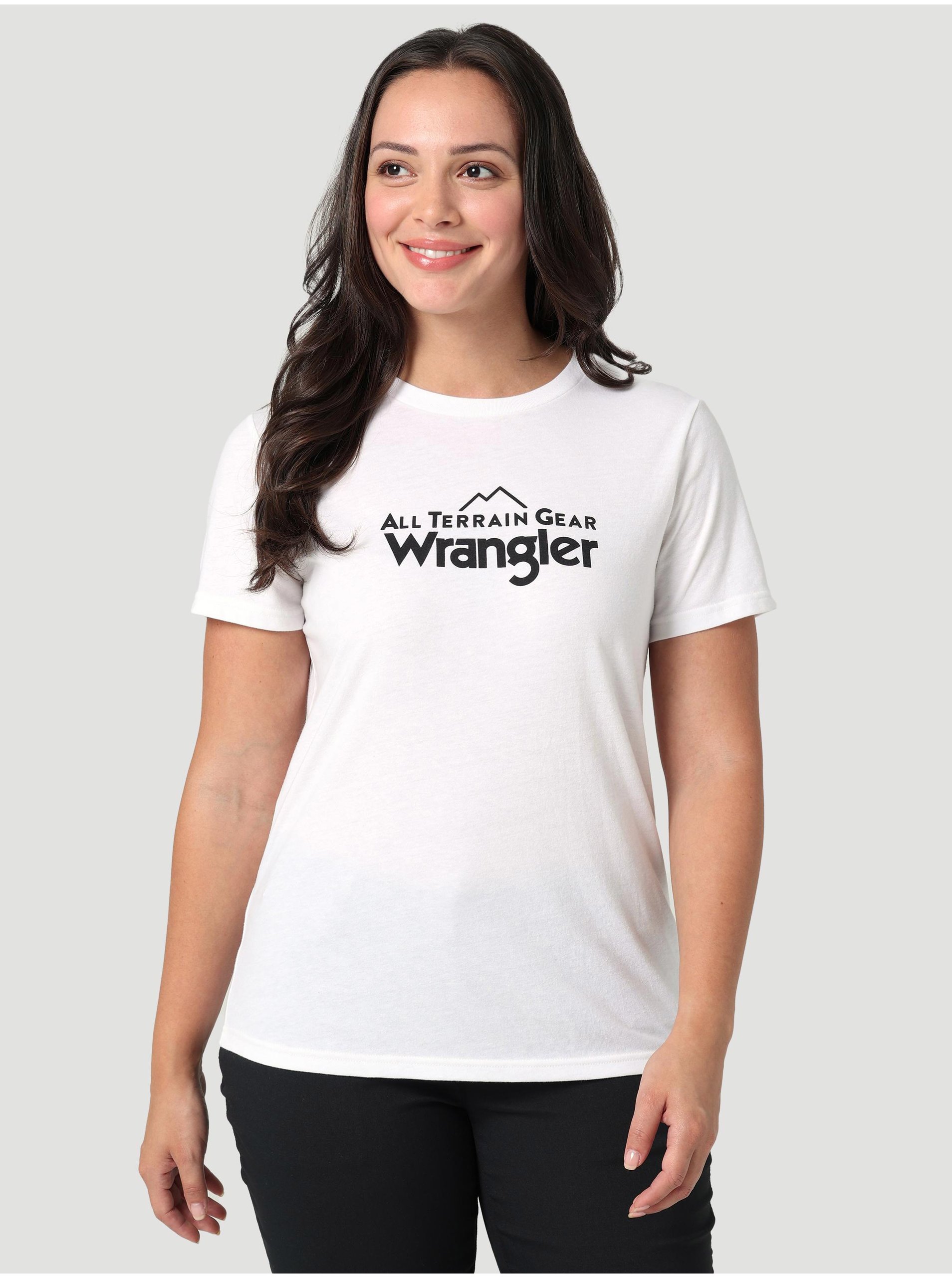 Levně Bílé dámské tričko Wrangler - Dámské