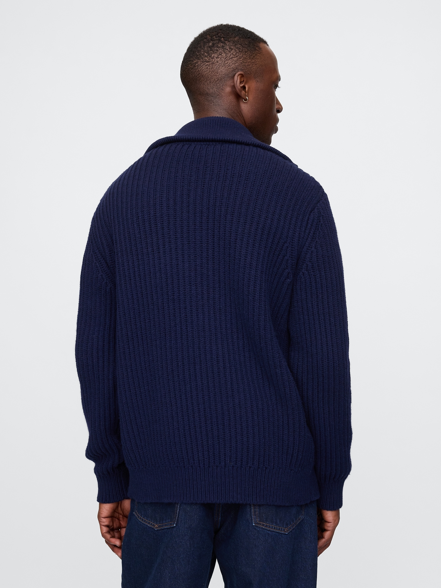 GAP Ribbed zip-up cardigan - Men's