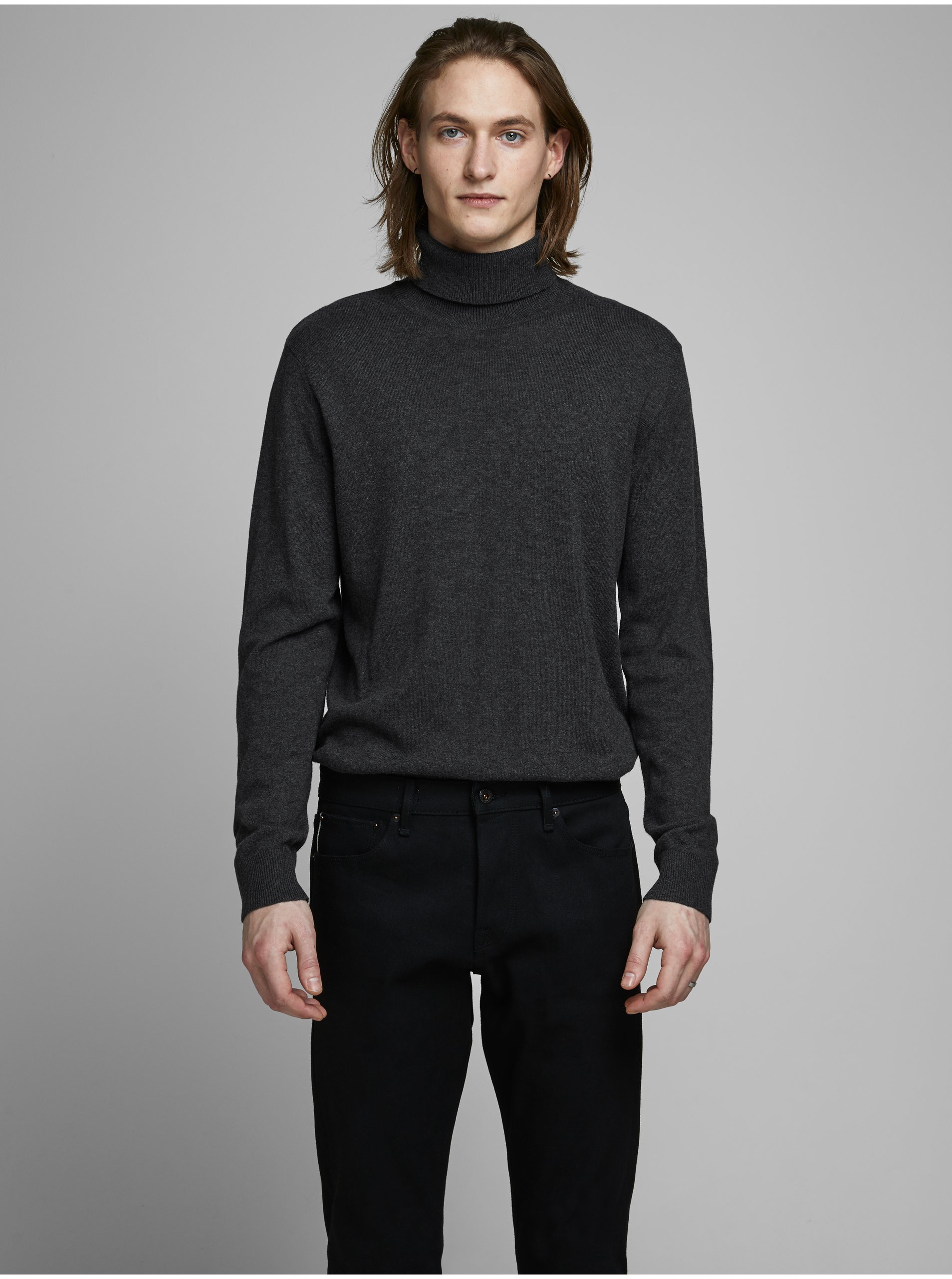 Gray Basic Turtleneck Jack & Jones Emil - Men