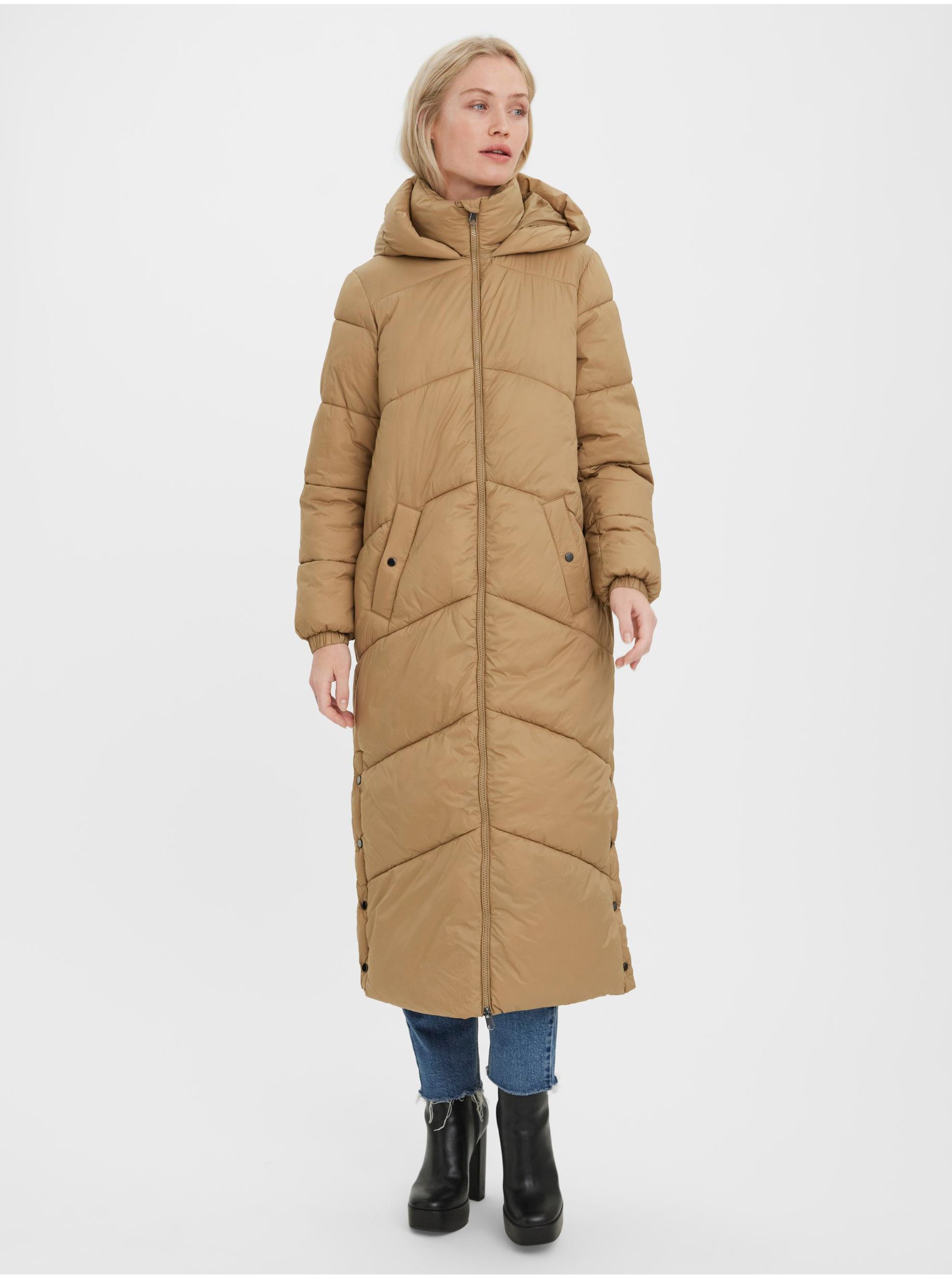 Brown quilted coat VERO MODA Uppsala - Women