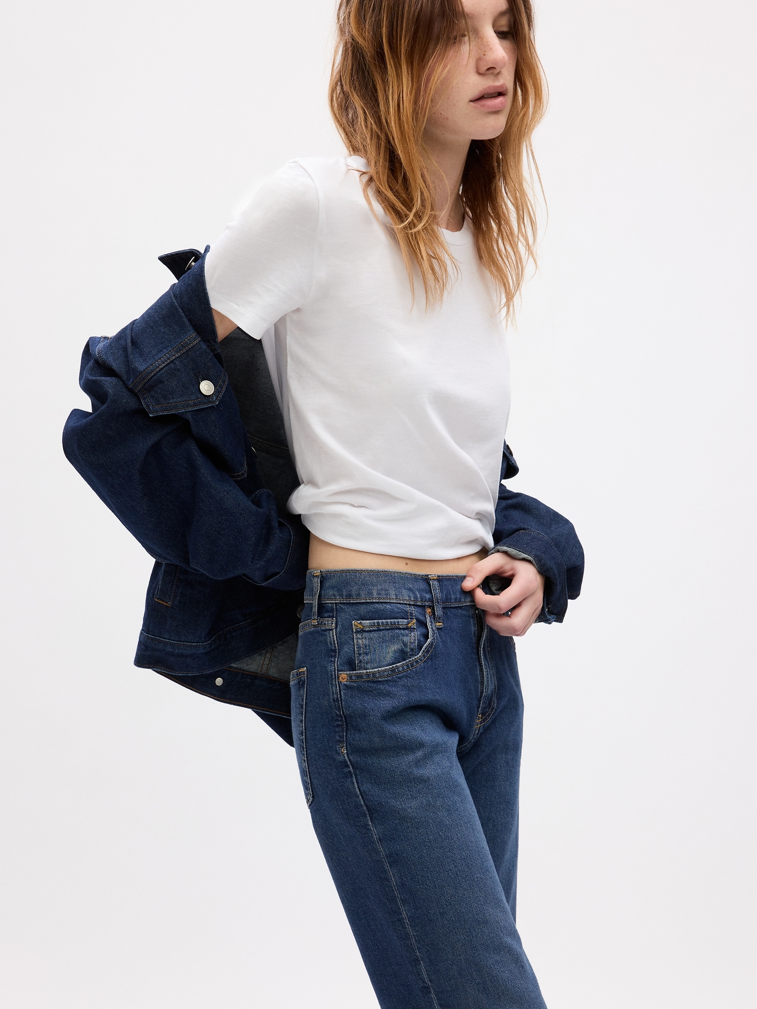 GAP Jeans mid rise '90s loose organic Washwell - Femei