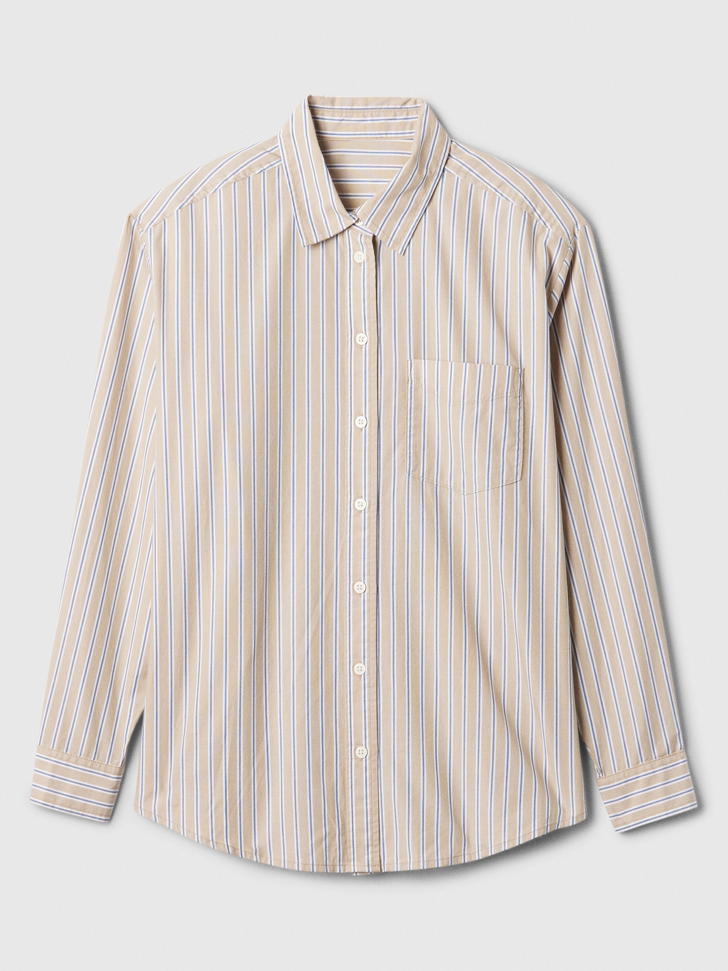 GAP Striped Oversize Shirt Poplin Big Shirt - Women's