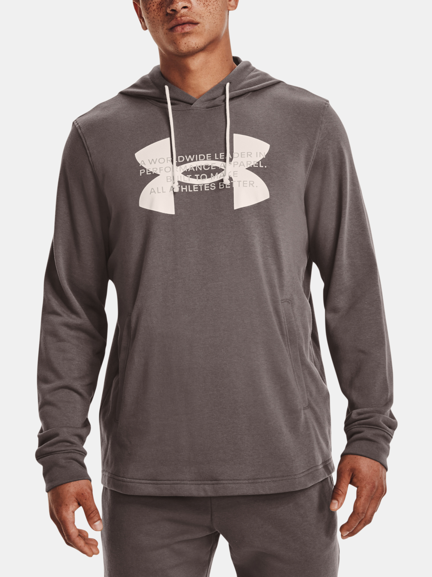 Hnedá Pánska Mikina Under Armour UA Rival Terry Logo Hoodie