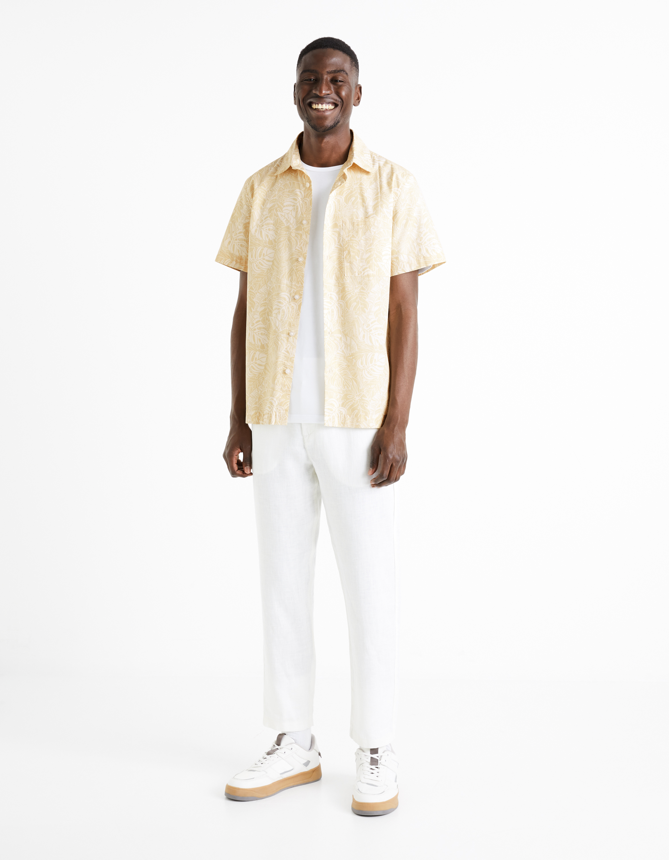Pantaloni casual pentru barbati Celio - alb