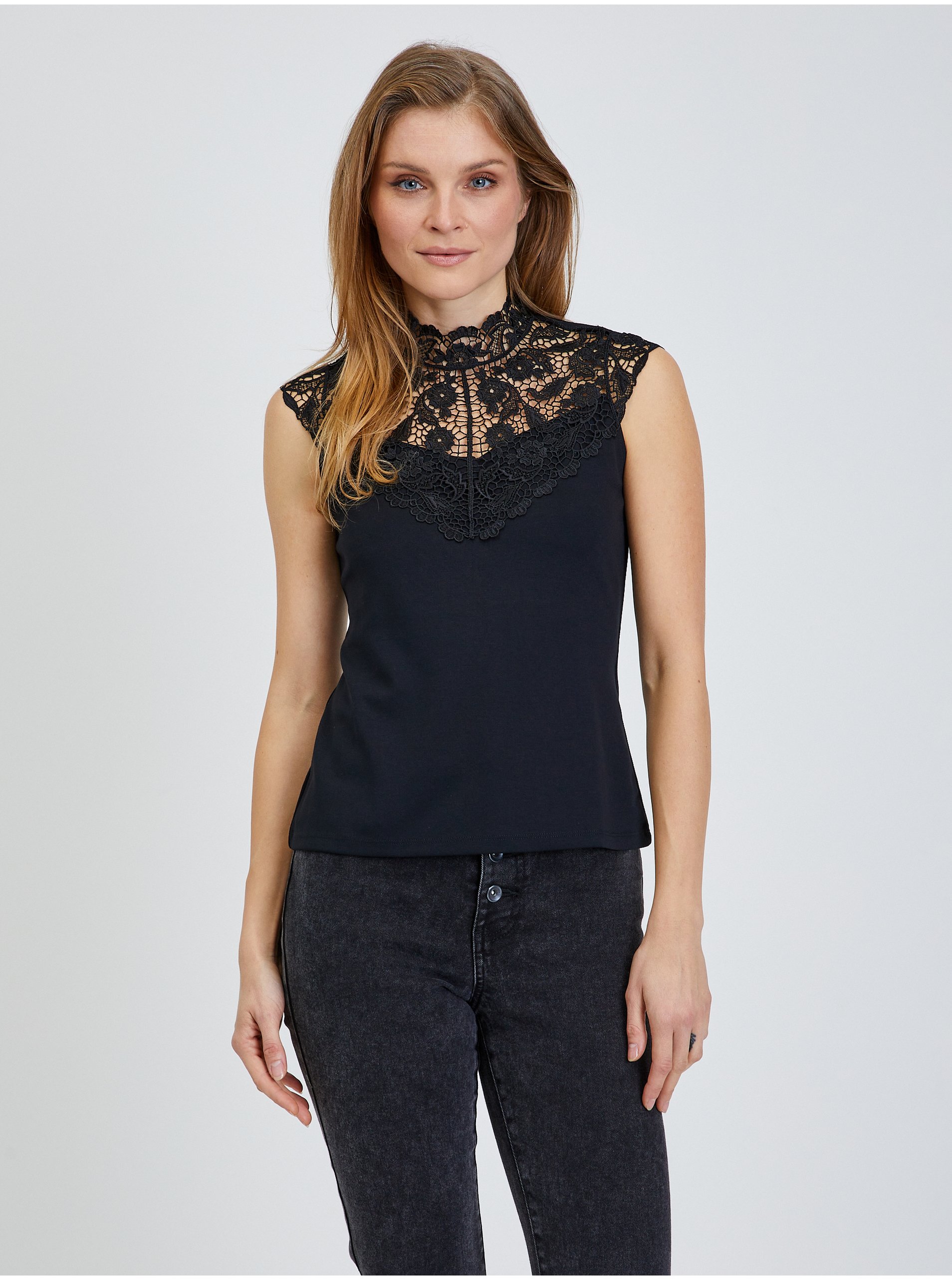 Black Blouse with Lace ORSAY - Women