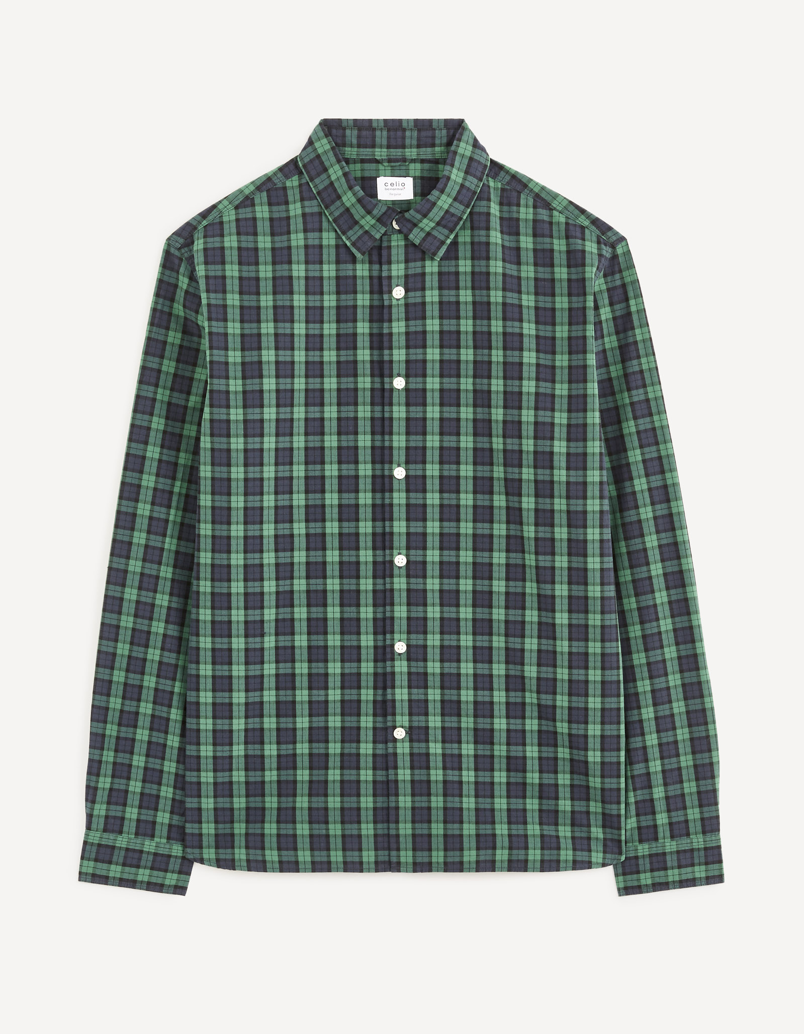Camasi casual pentru barbati Celio - verde, negru