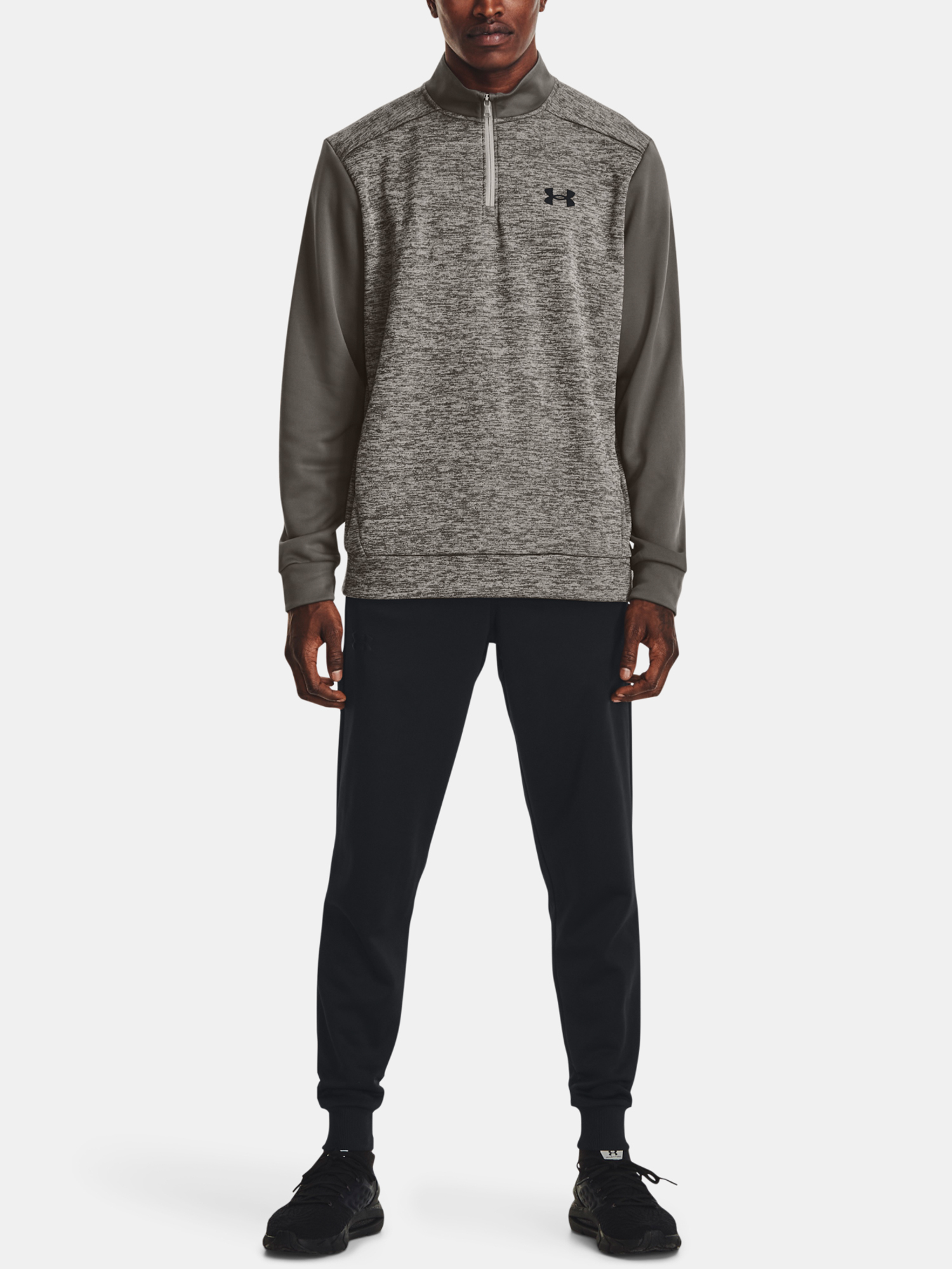 Under Armour Sweatshirt UA Armour Fleece Twist QZ-GRY - Mens