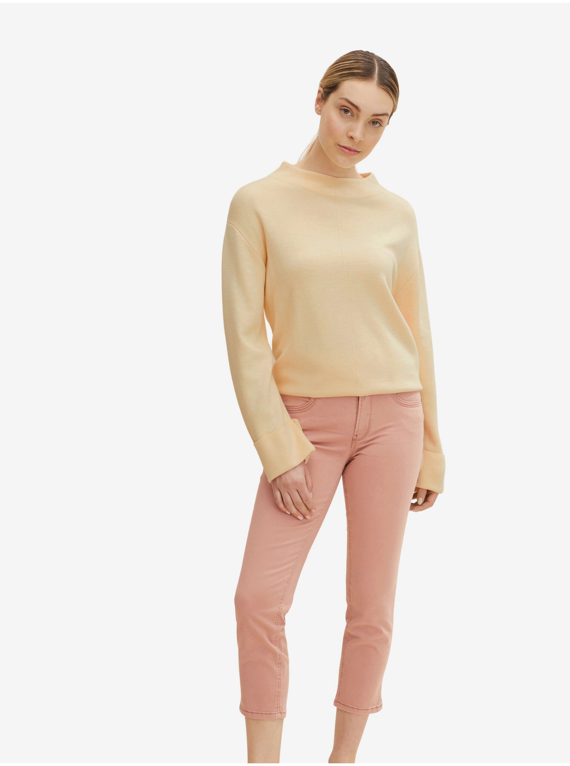 Pink Womens Shortened Slim Fit Jeans Tom Tailor Alexa - Women