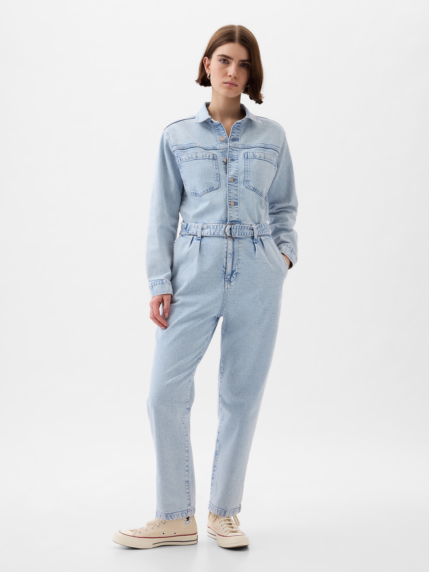 Straight fit pentru femei GAP - albastru deschis