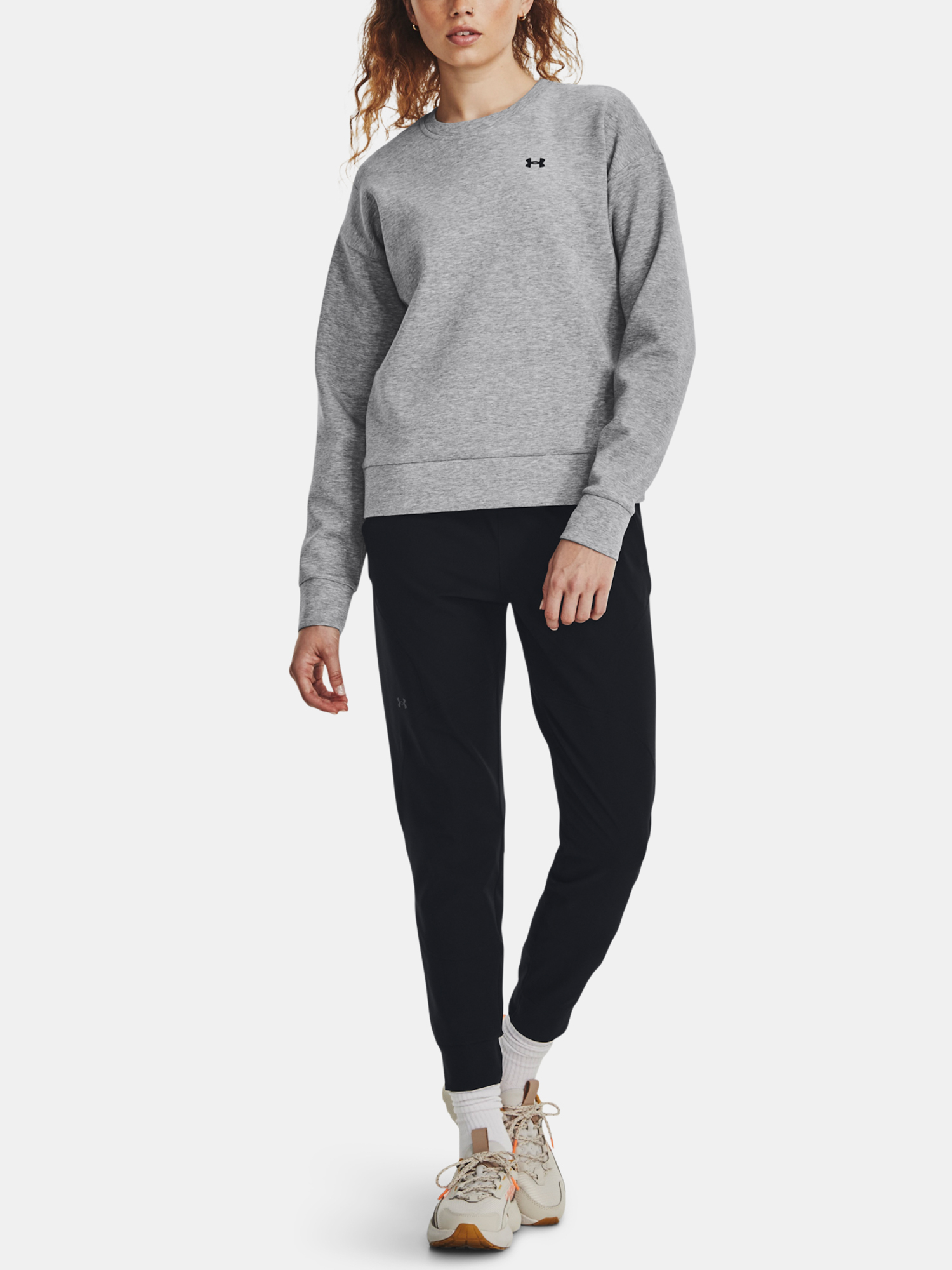Under Armour Sweatshirt Unstoppable Flc Crew-GRY - Women