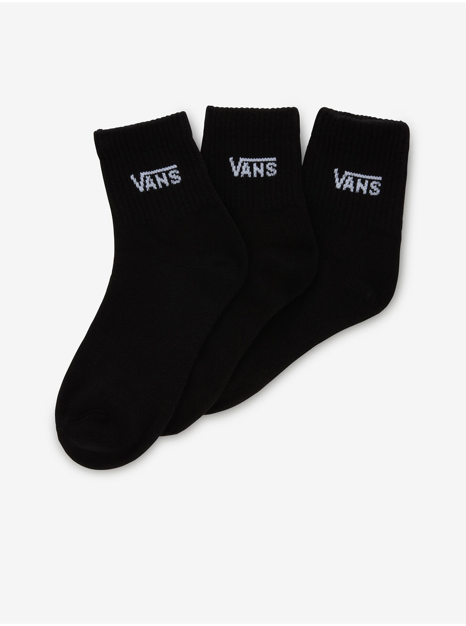 Set of three pairs of women's socks in black VANS Classic Half Crew - Women