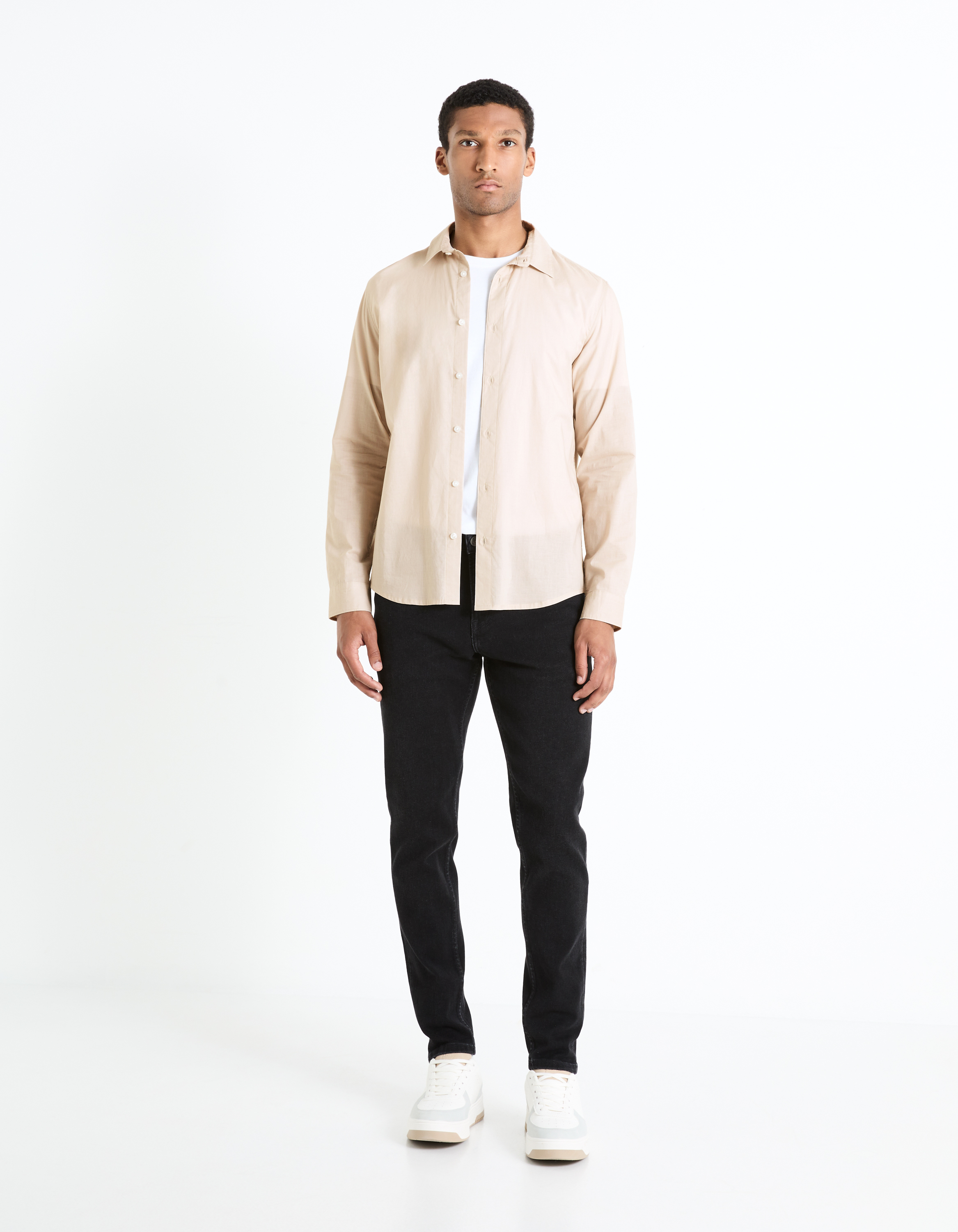 Camasi casual pentru barbati Celio - crem