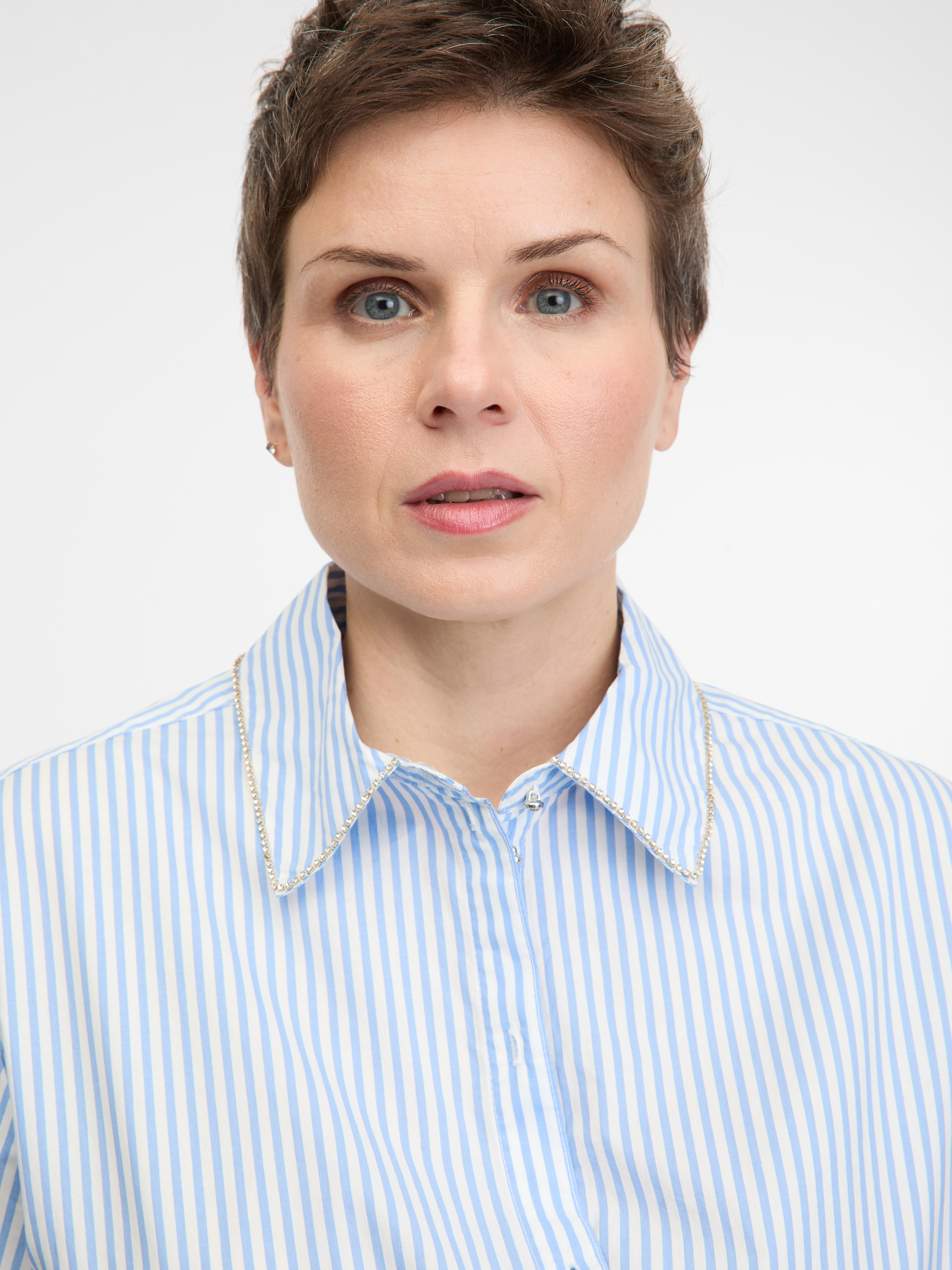 Light blue women&#039;s striped shirt ORSAY - Women&#039;s