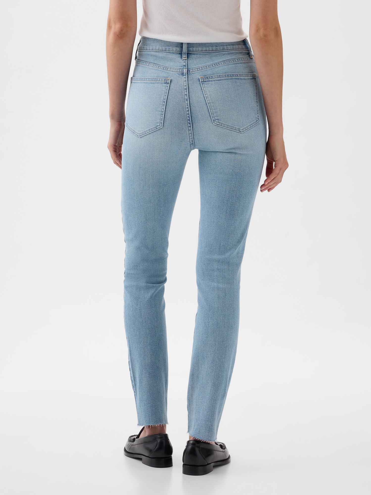 GAP Rifľové nohavice High Rise Patchwork Vintage Slim