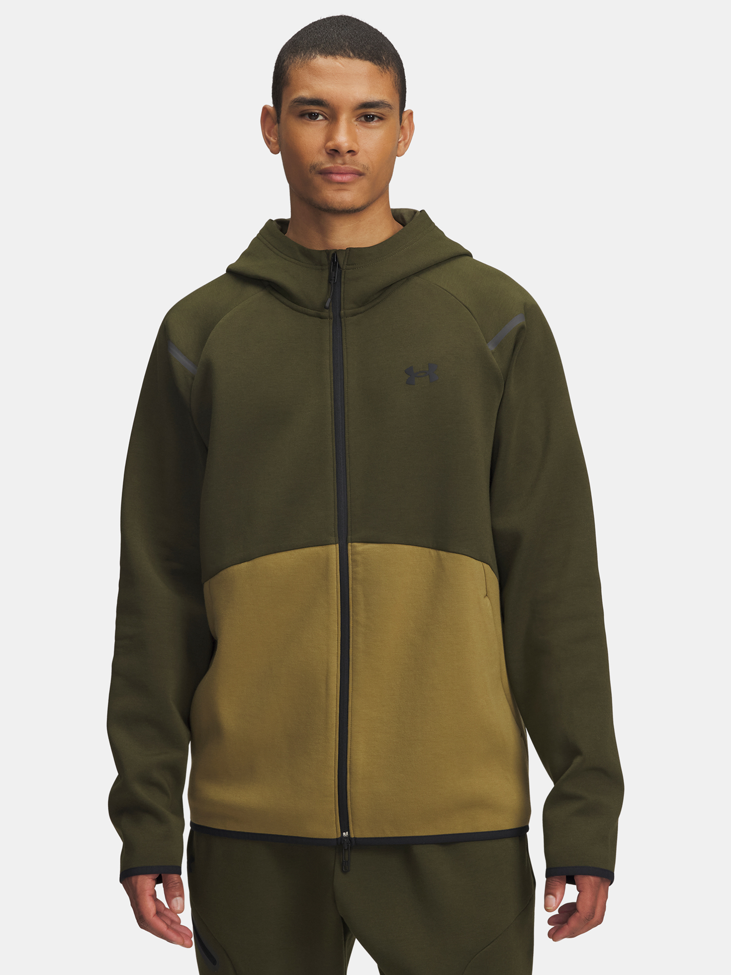 Mens sweatshirt Under Armour UA Unstoppable Flc FZ HD EU-GRN - Mens