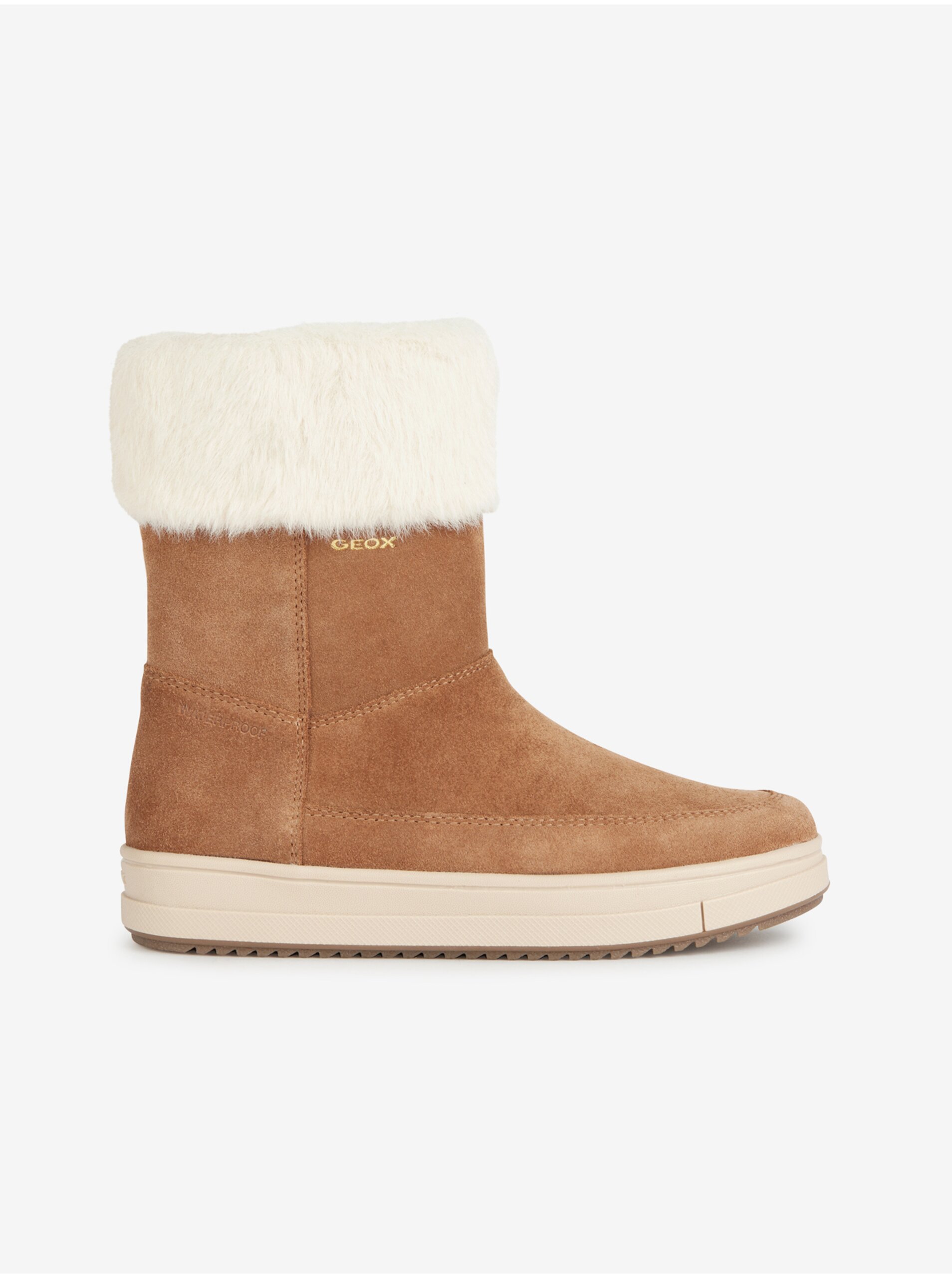Brown Girls' Winter Suede Ankle Boots Geox Rebecca - Girls