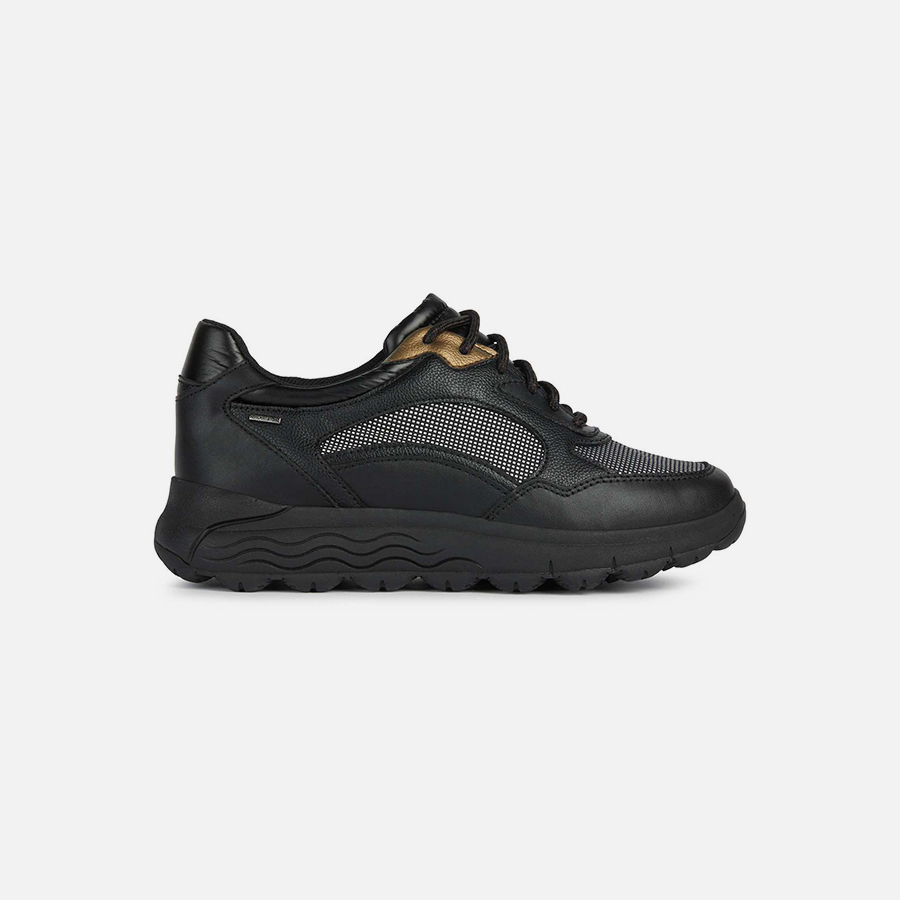 Black womens sneakers Geox Spherica - Womens