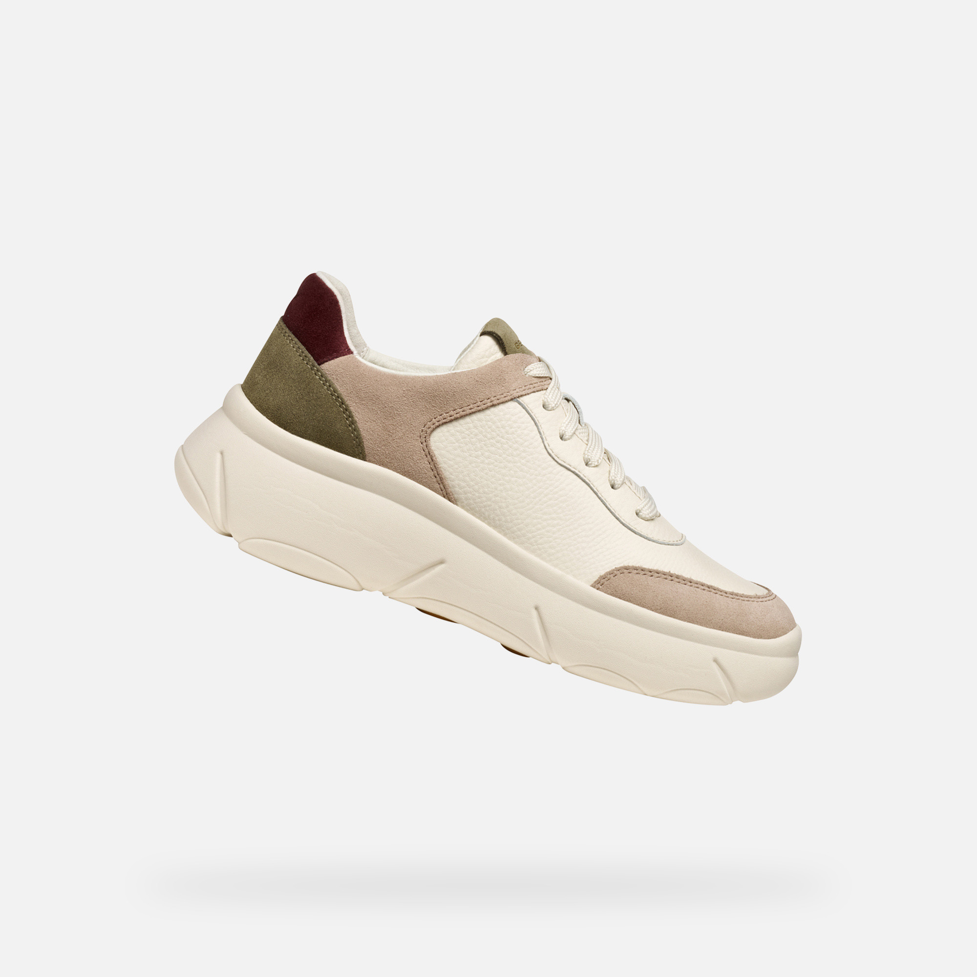 Cream womens sneakers Geox Nebula 2.0 - Womens