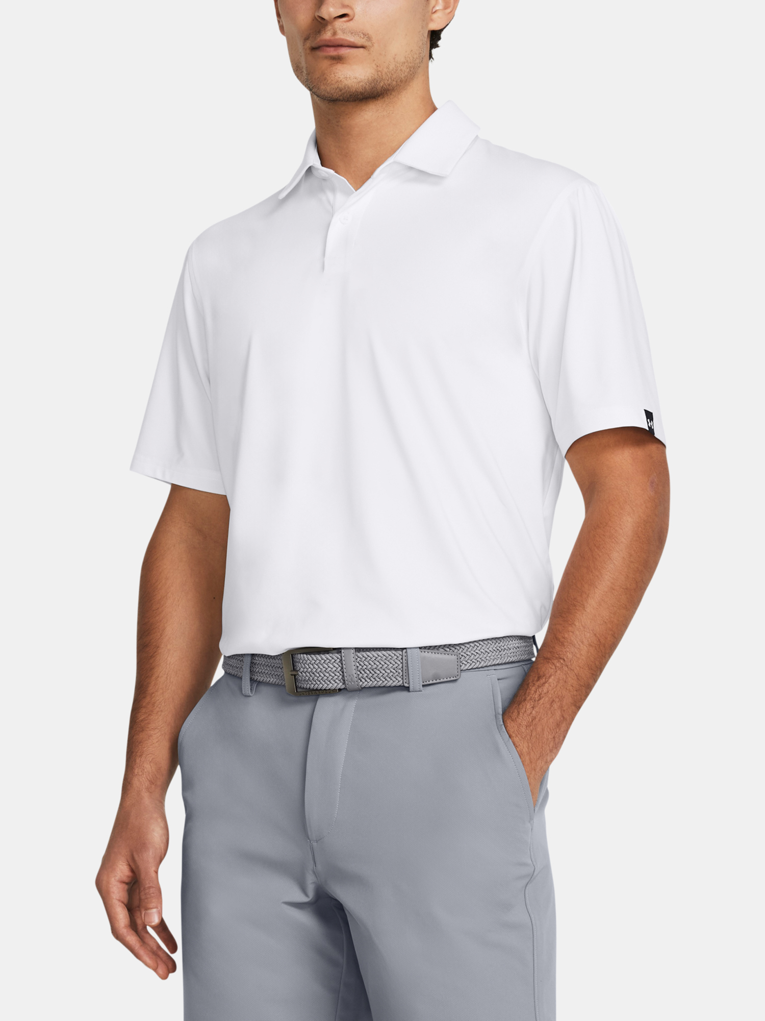 Mens T-shirt Under Armour UA T2G Polo LB-WHT - Men