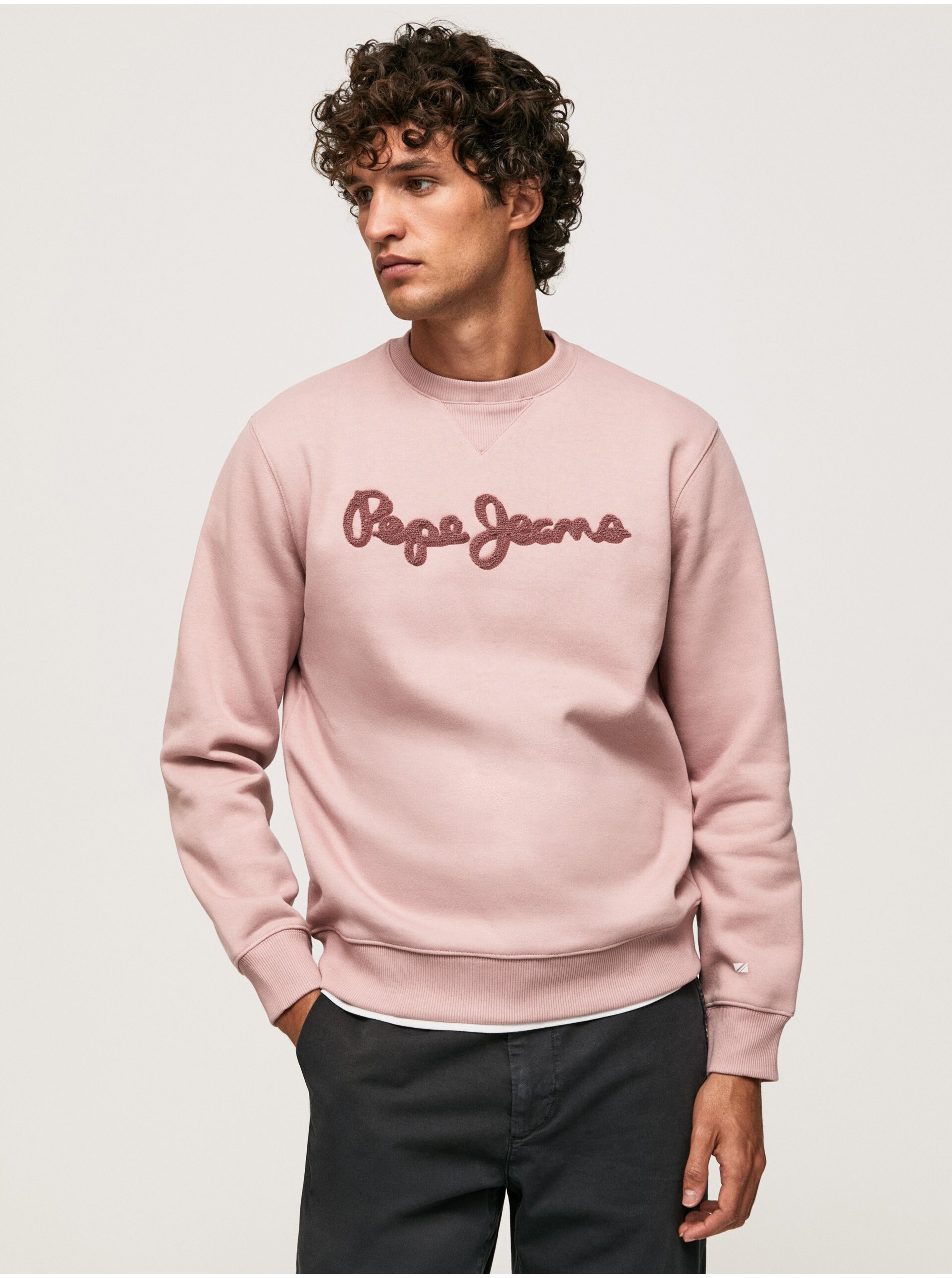 Pink Mens Sweatshirt Pepe Jeans Ryan Crew - Men